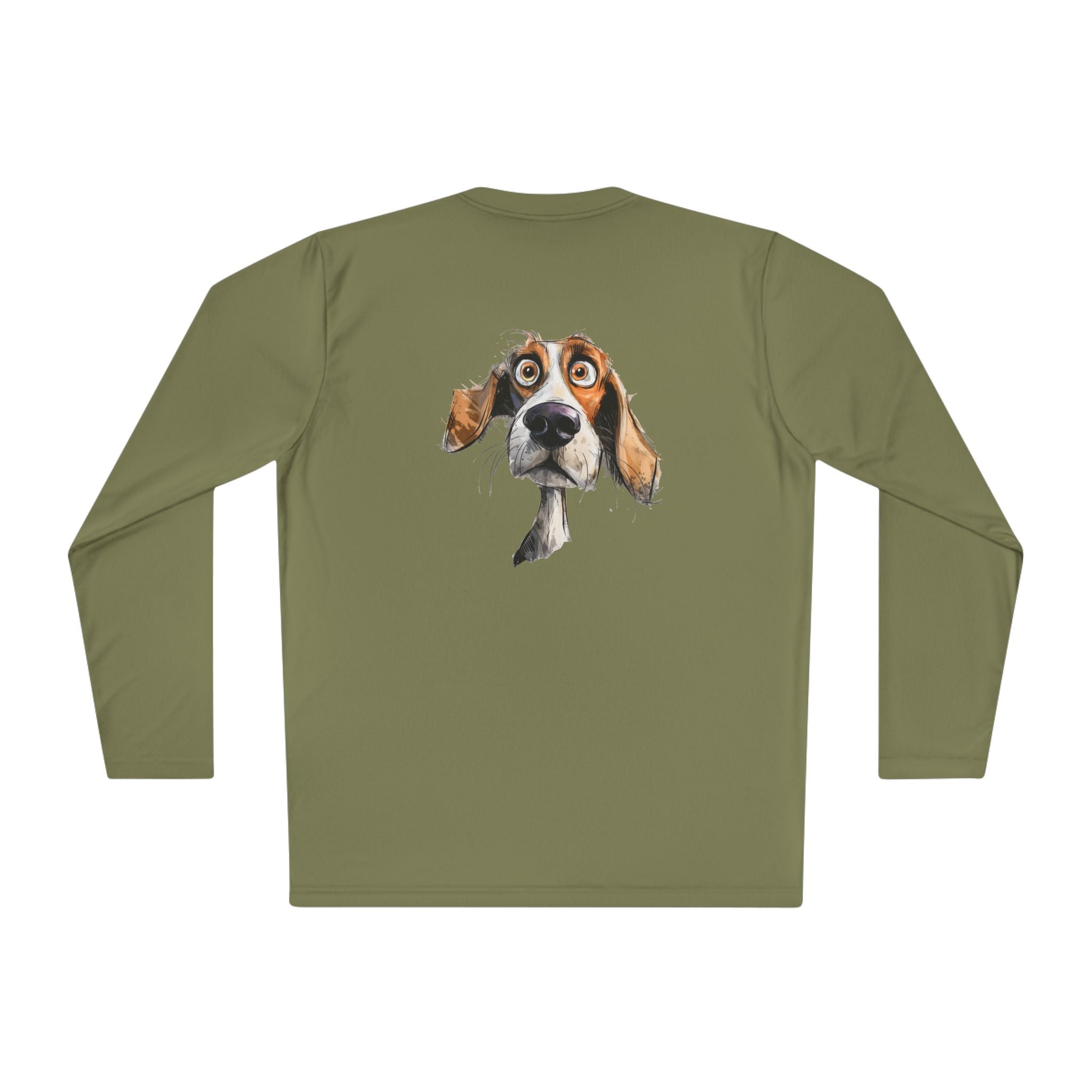 Basset Hound Face Long Sleeve Tee — Cute Cartoon Dog Graphic Shirt