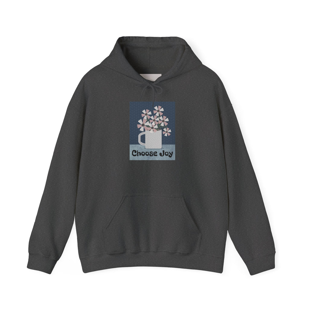 Hoodie – “Choose Joy” Floral Mug Graphic Cozy Sweatshirt