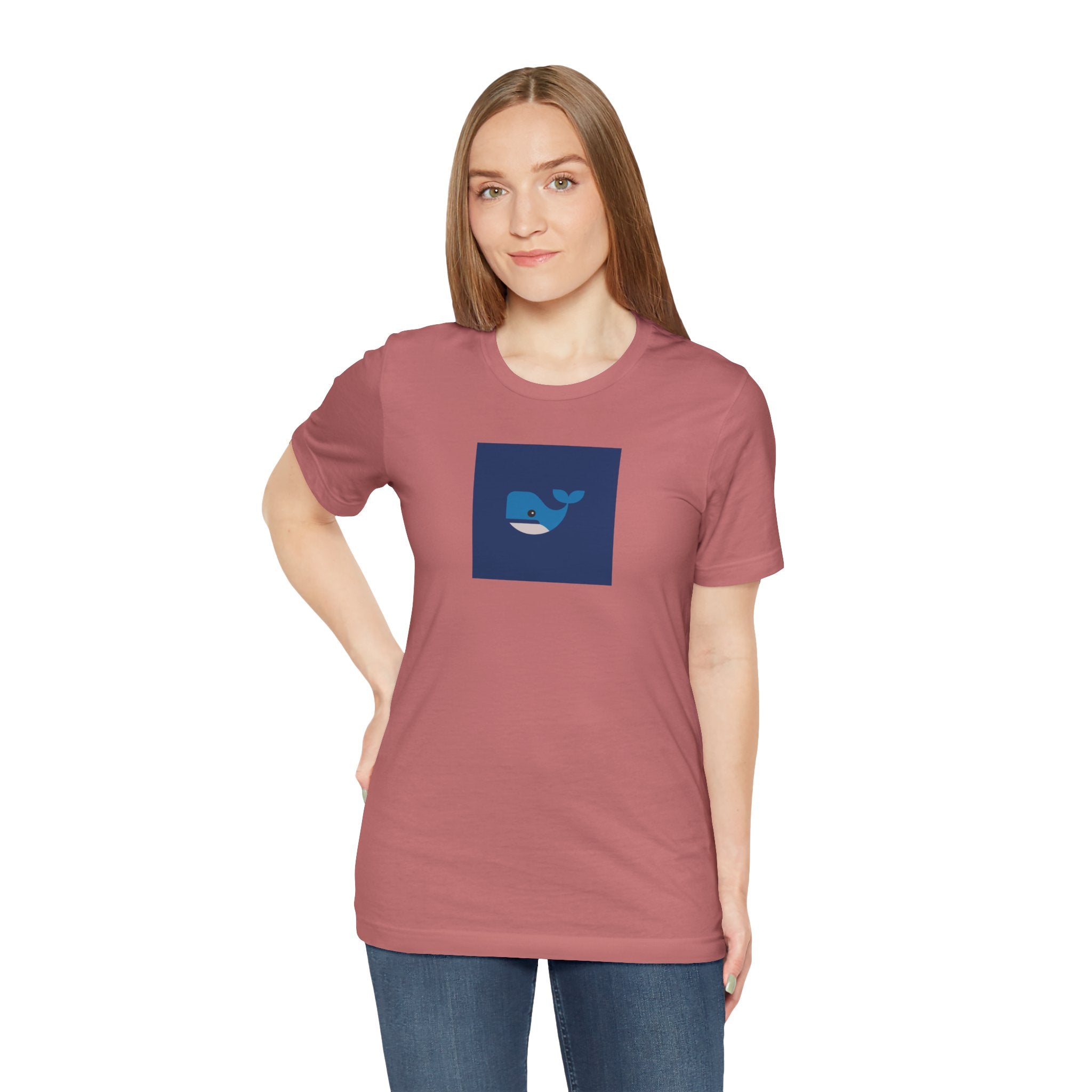 Whale Graphic Tee — Cute Blue Whale Square Design