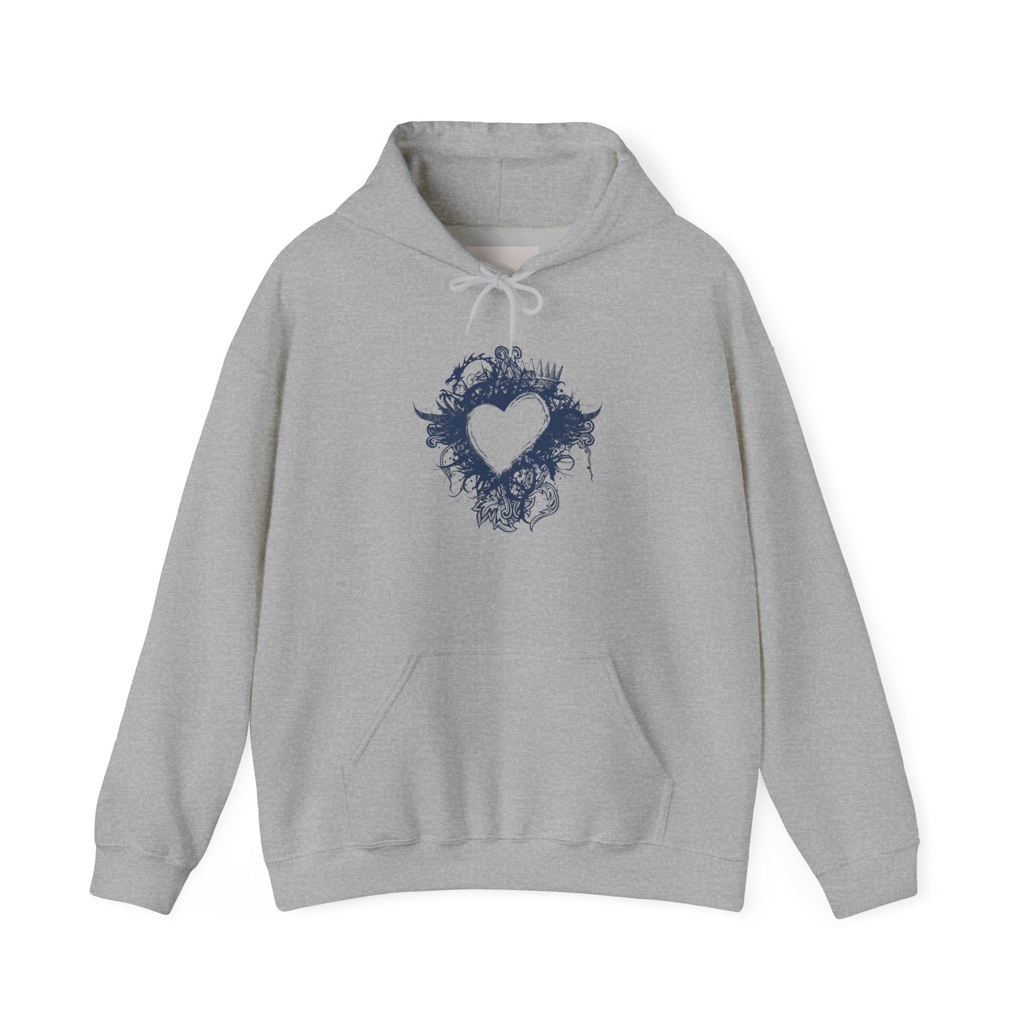 Heart Ink Splash Hoodie — Artistic Grunge Heart Pullover
