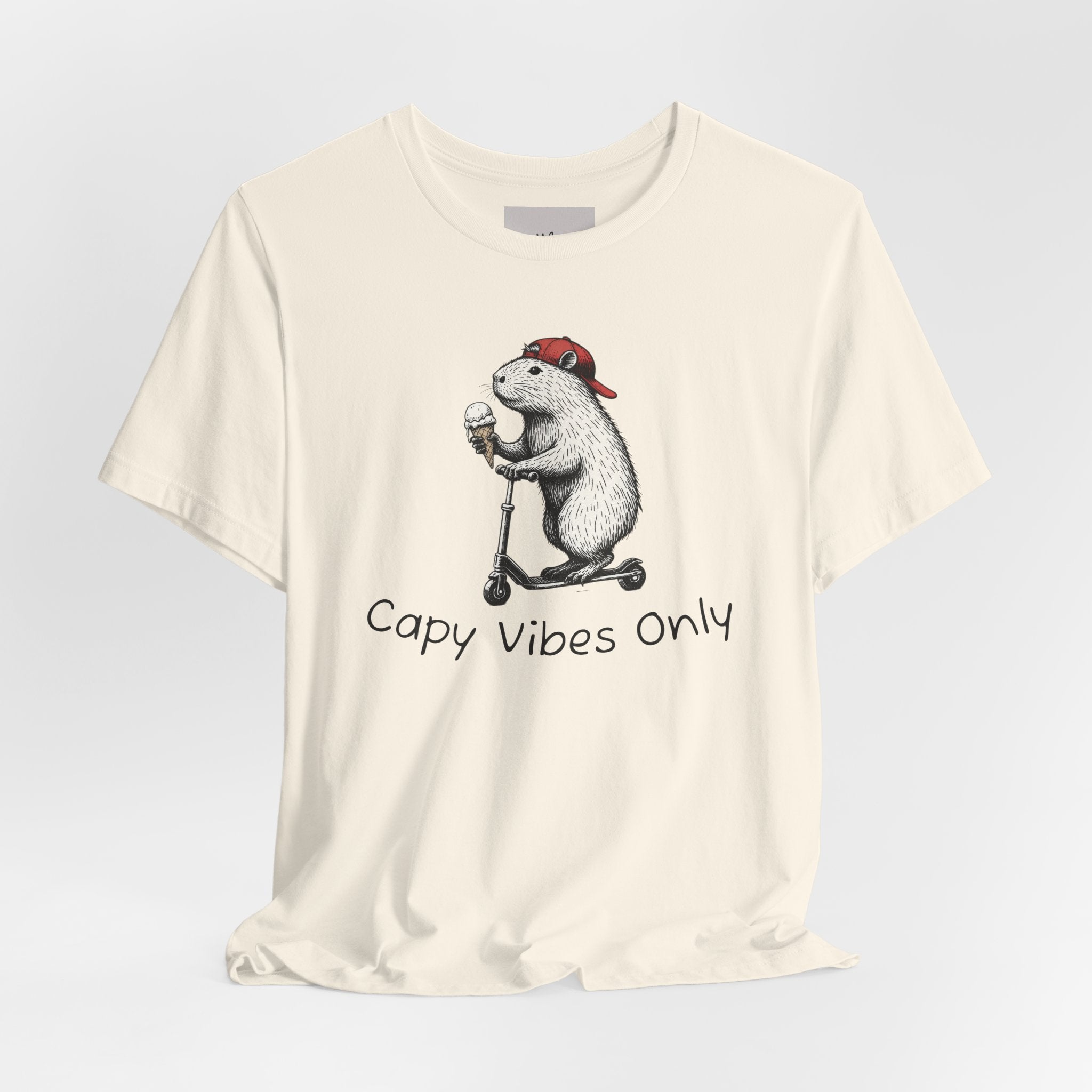 Capy Vibes Only T-Shirt — Cute Capybara Scooter Graphic Tee