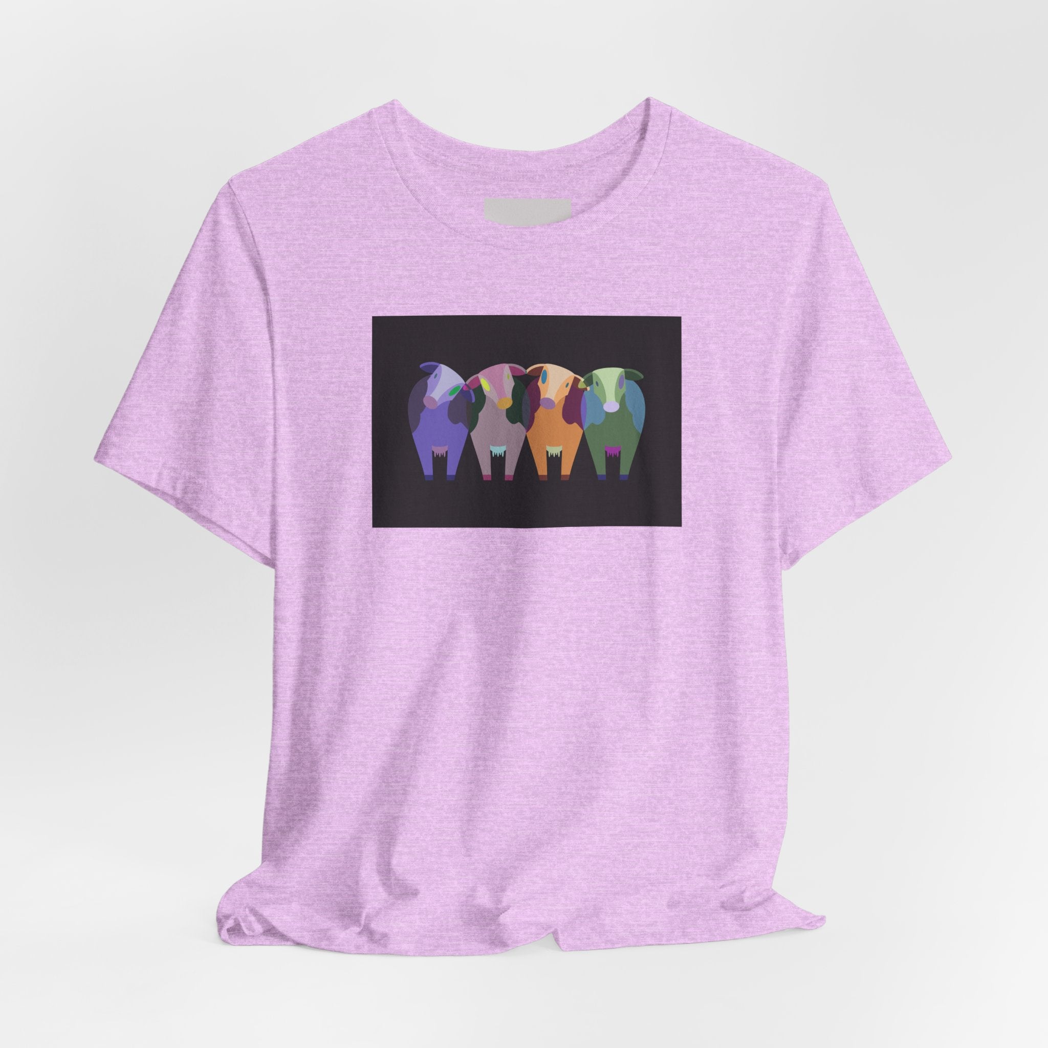 Colorful Buffalo Herd Tee — Geometric Bison Art T-Shirt