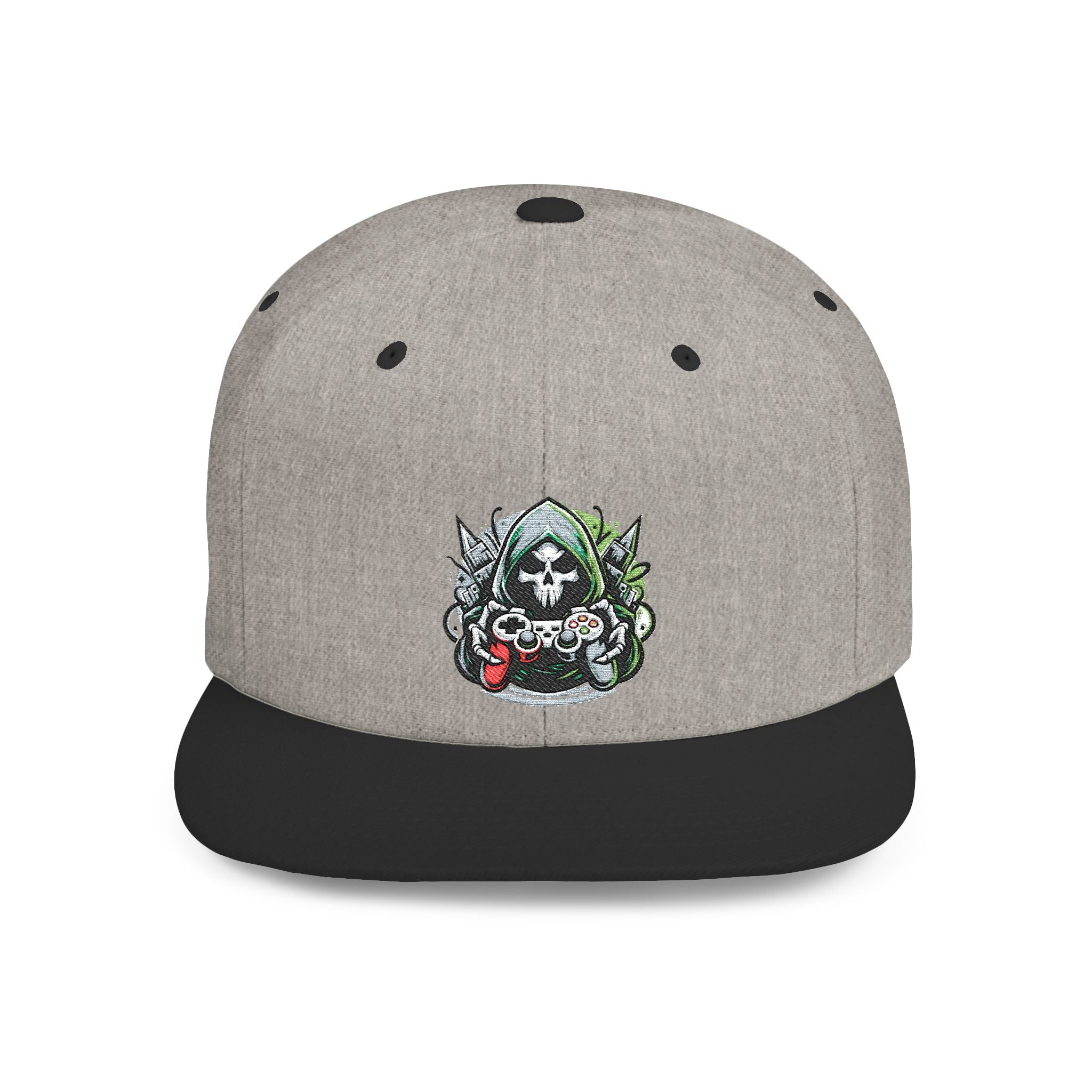 Embroidered Grim Reaper Gamer Snapback Hat