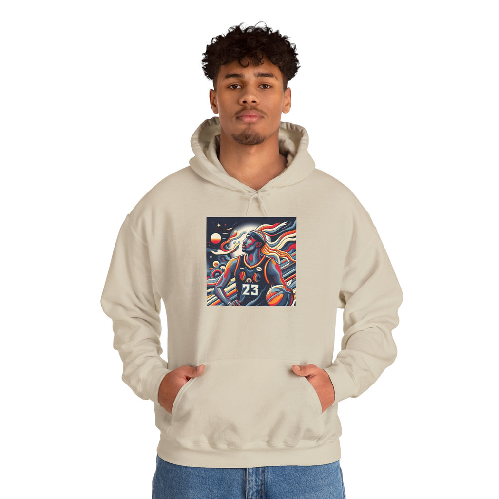 Basketball Player Art Hoodie - Retro 23 Cosmic Court Graphic Sweatshirt