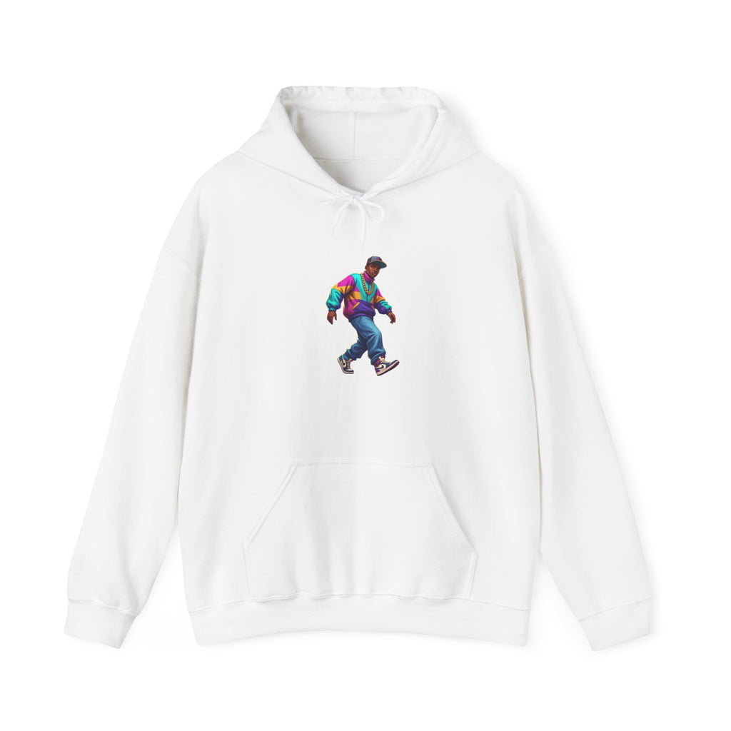 Retro Skateboarder Hoodie — Colorful 90s Skate Crew Pullover