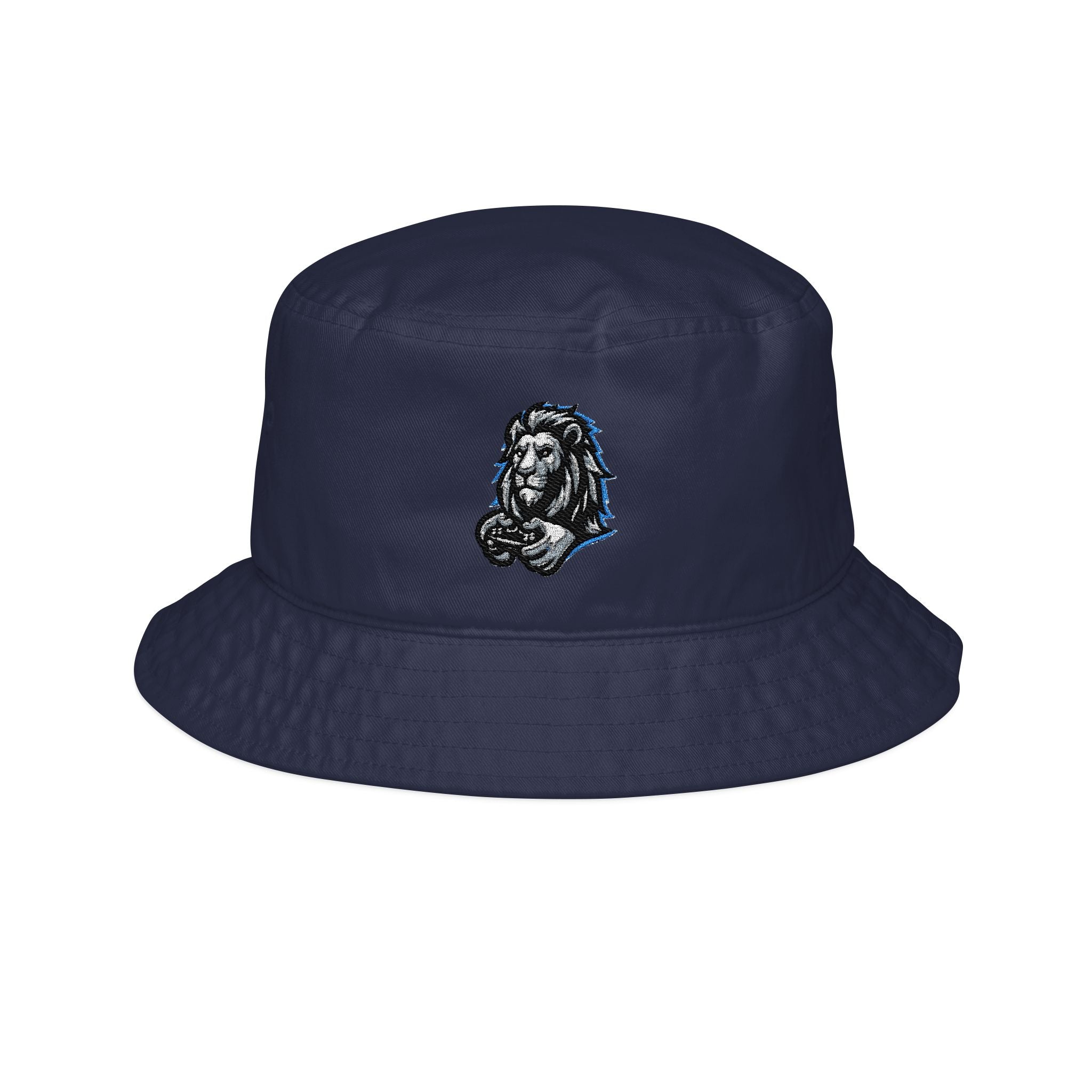 Lion Embroidered Bucket Hat — Classic Casual Sun Hat