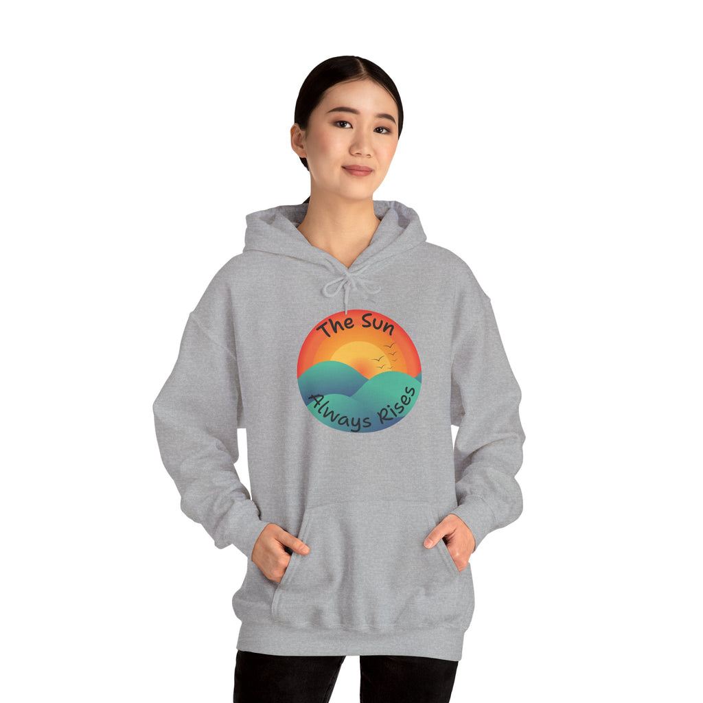 Sun Always Rises Hoodie — Retro Sunrise Graphic Sweatshirt