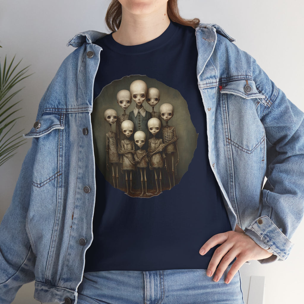 Skull Family Portrait Tee — Gothic Skeleton Crew Graphic T-Shirt