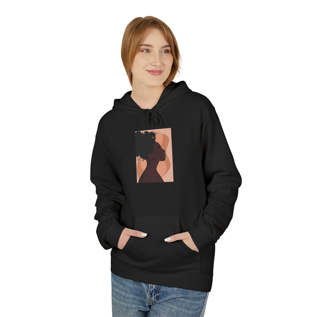 Minimalist Abstract Portrait Hoodie — Afrocentric Silhouette Graphic