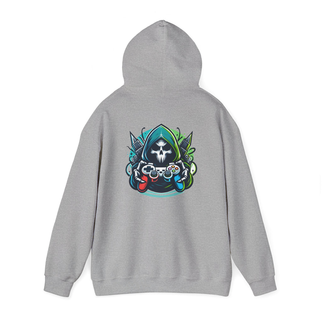 Gamer Grim Reaper Hoodie – Neon Controller Gaming Pullover