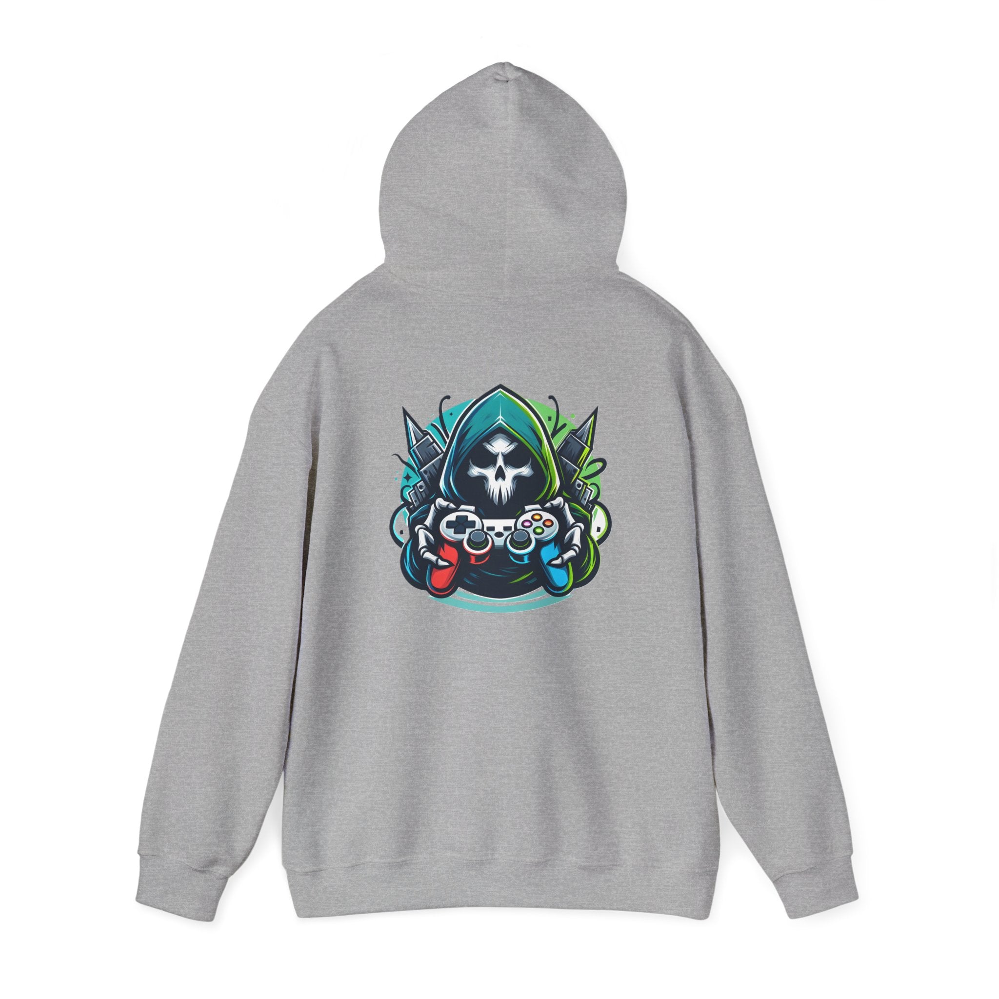 Gamer Grim Reaper Hoodie – Neon Controller Gaming Pullover