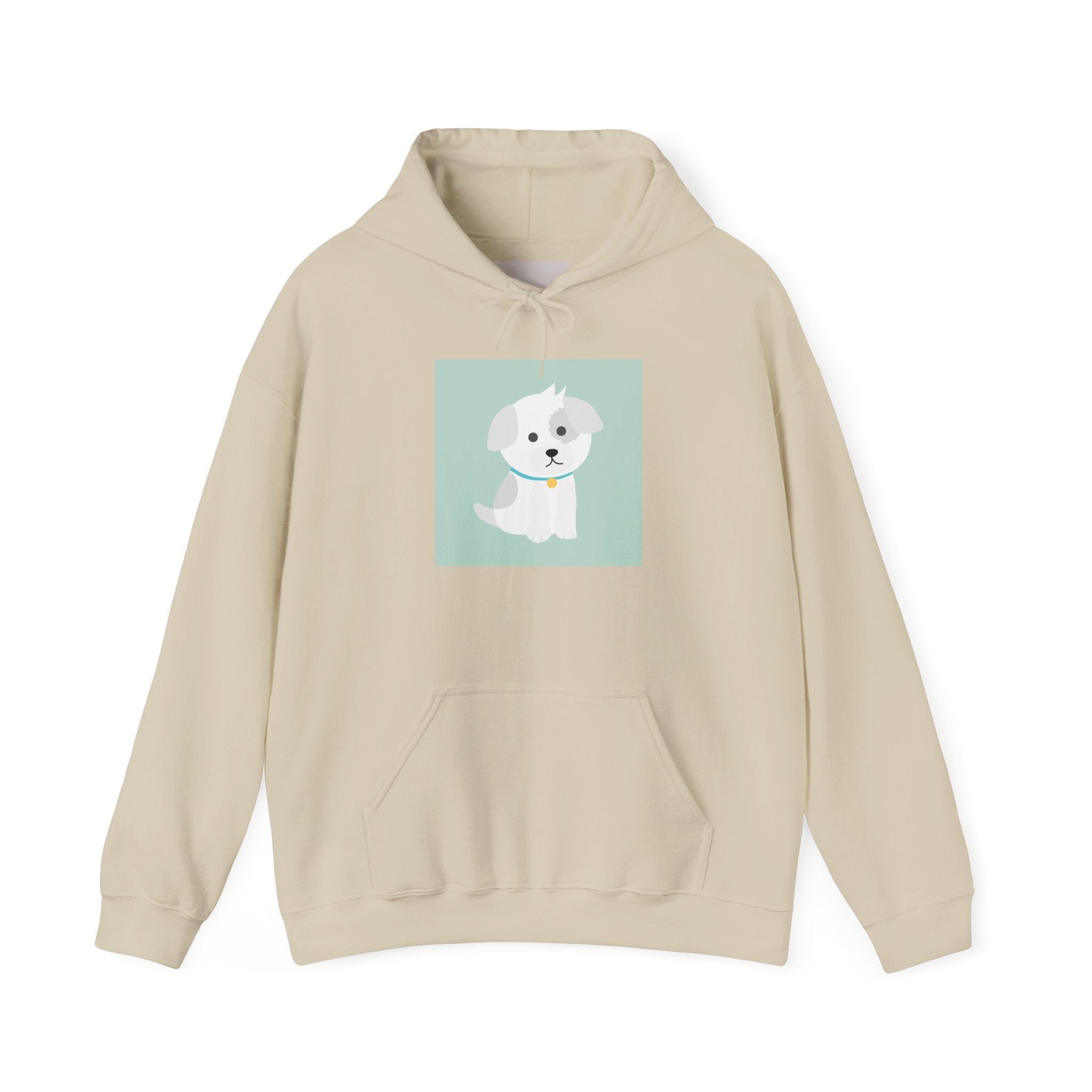 Cute White Puppy Hoodie – Cute Dog Cartoon Sweatshirt for Pet Lovers