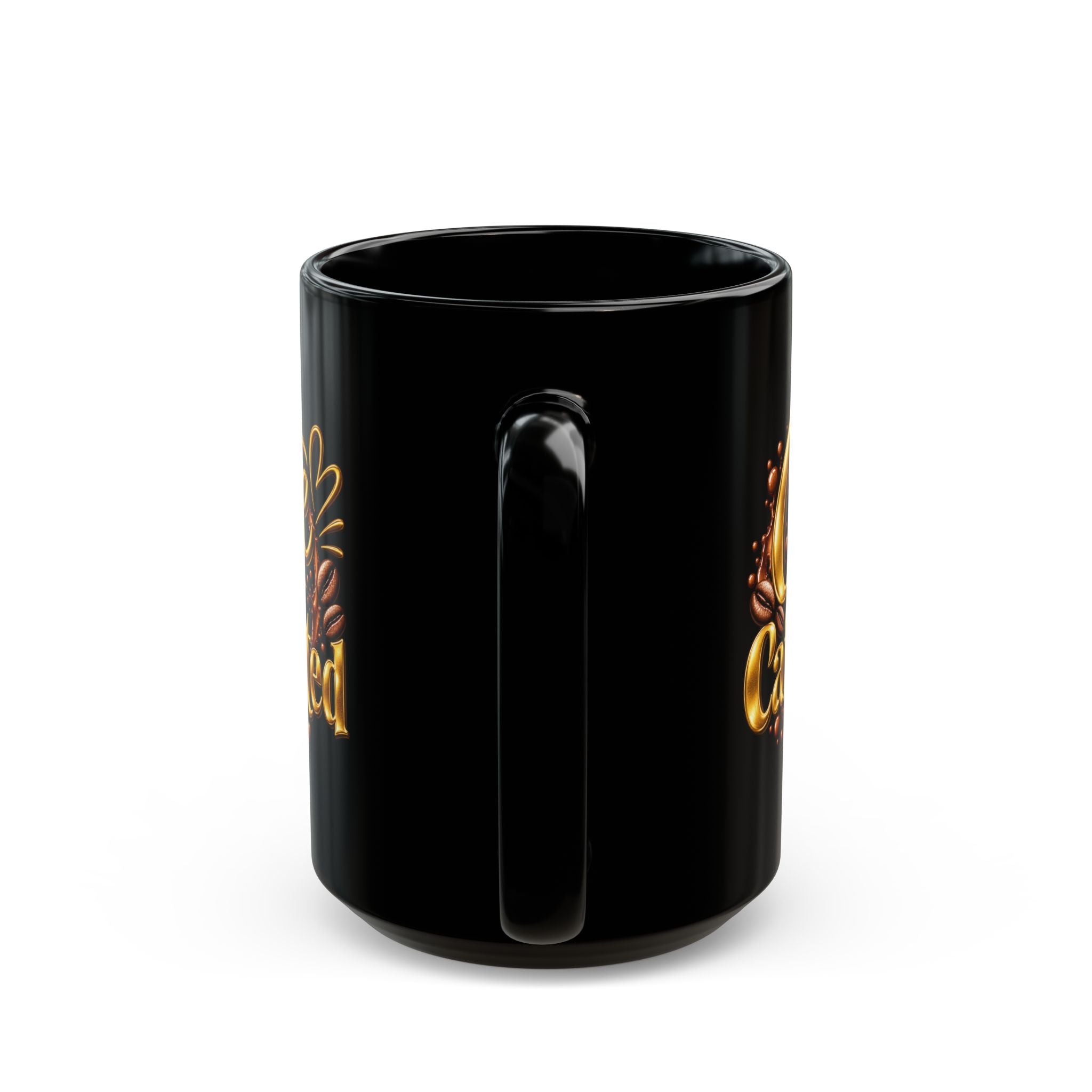 Cute and Caffeinated Black Mug — 11oz & 15oz Coffee Cup