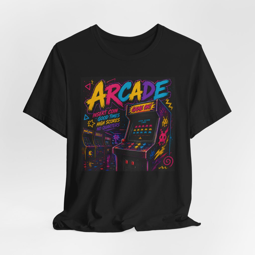 Arcade Retro Tee — Neon Game Room Graphic Shirt