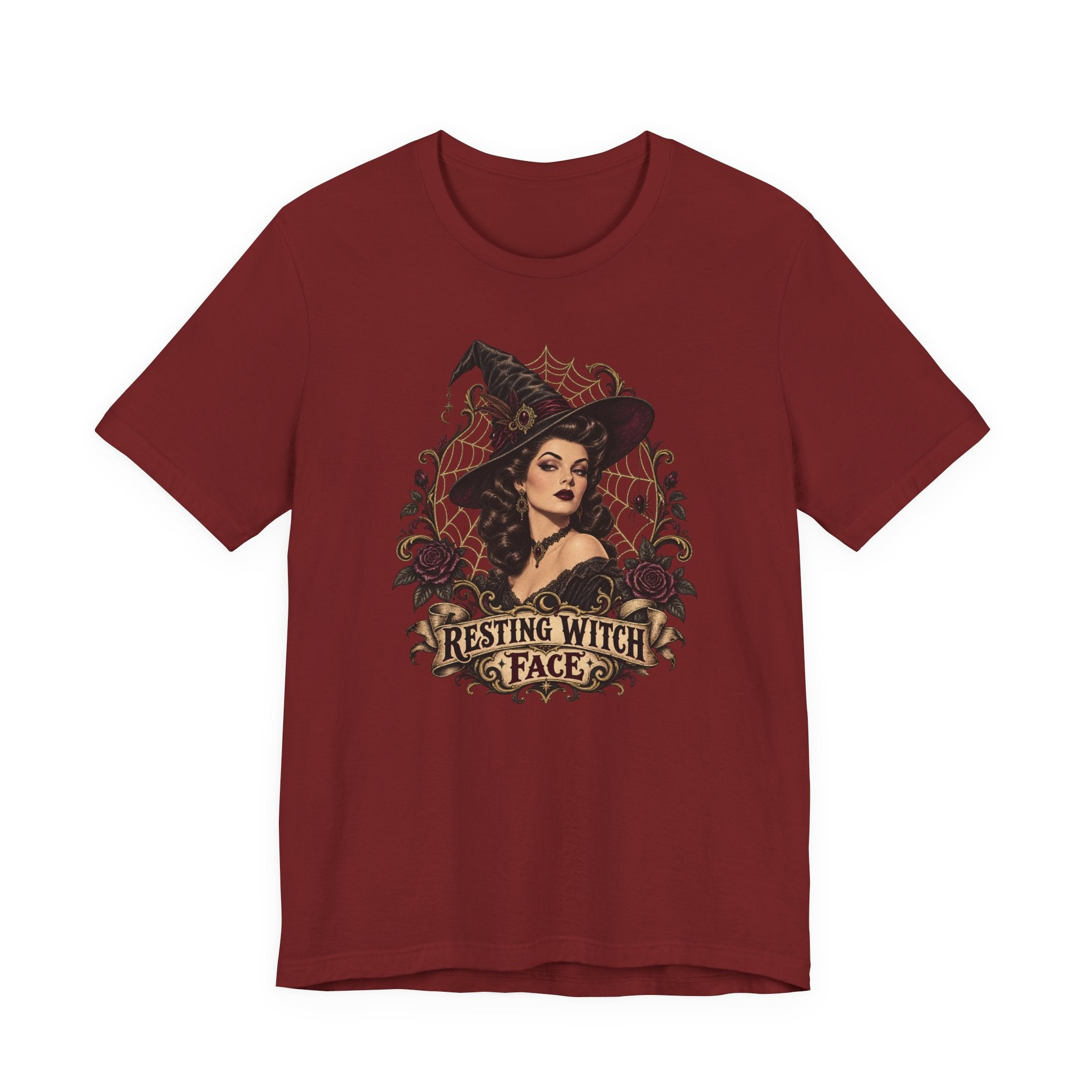 Resting Witch Face Tee — Vintage Gothic Witch Graphic T-Shirt
