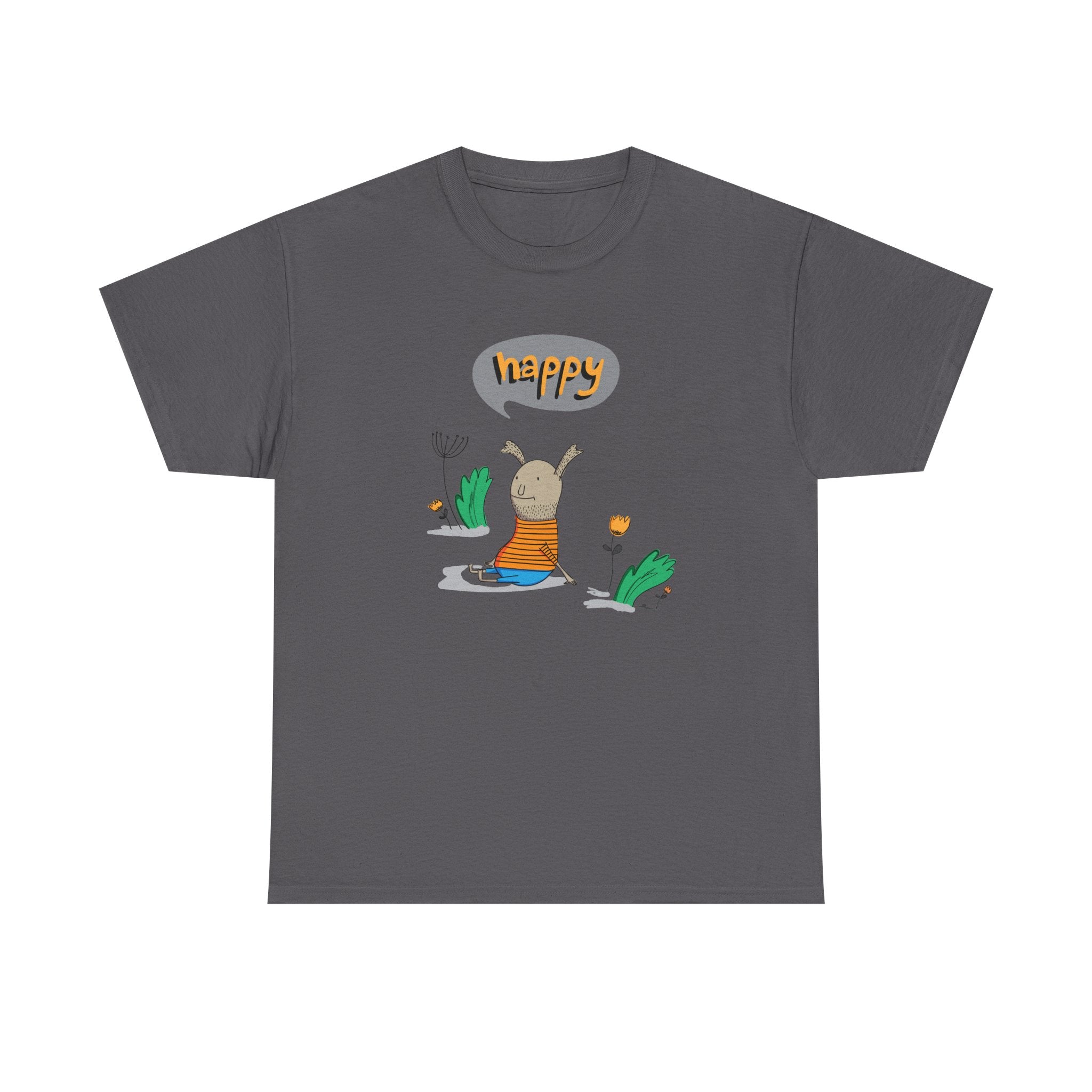 Happy Slug Graphic Tee — Cute Nature Cartoon T-Shirt