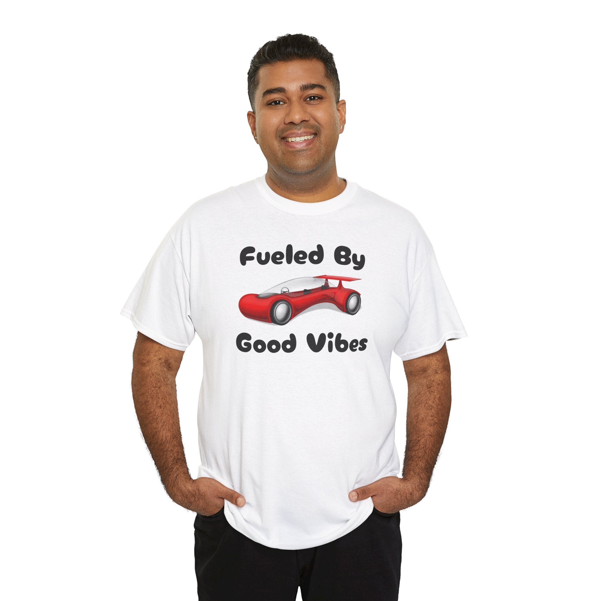 Fueled By Good Vibes T-Shirt — Cute Red Car Graphic Tee