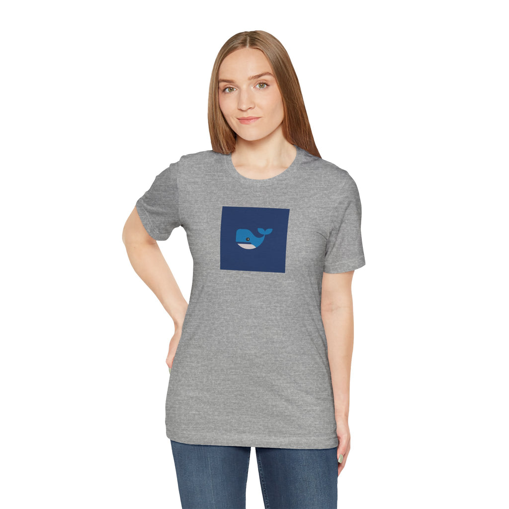 Whale Graphic Tee — Cute Blue Whale Square Design