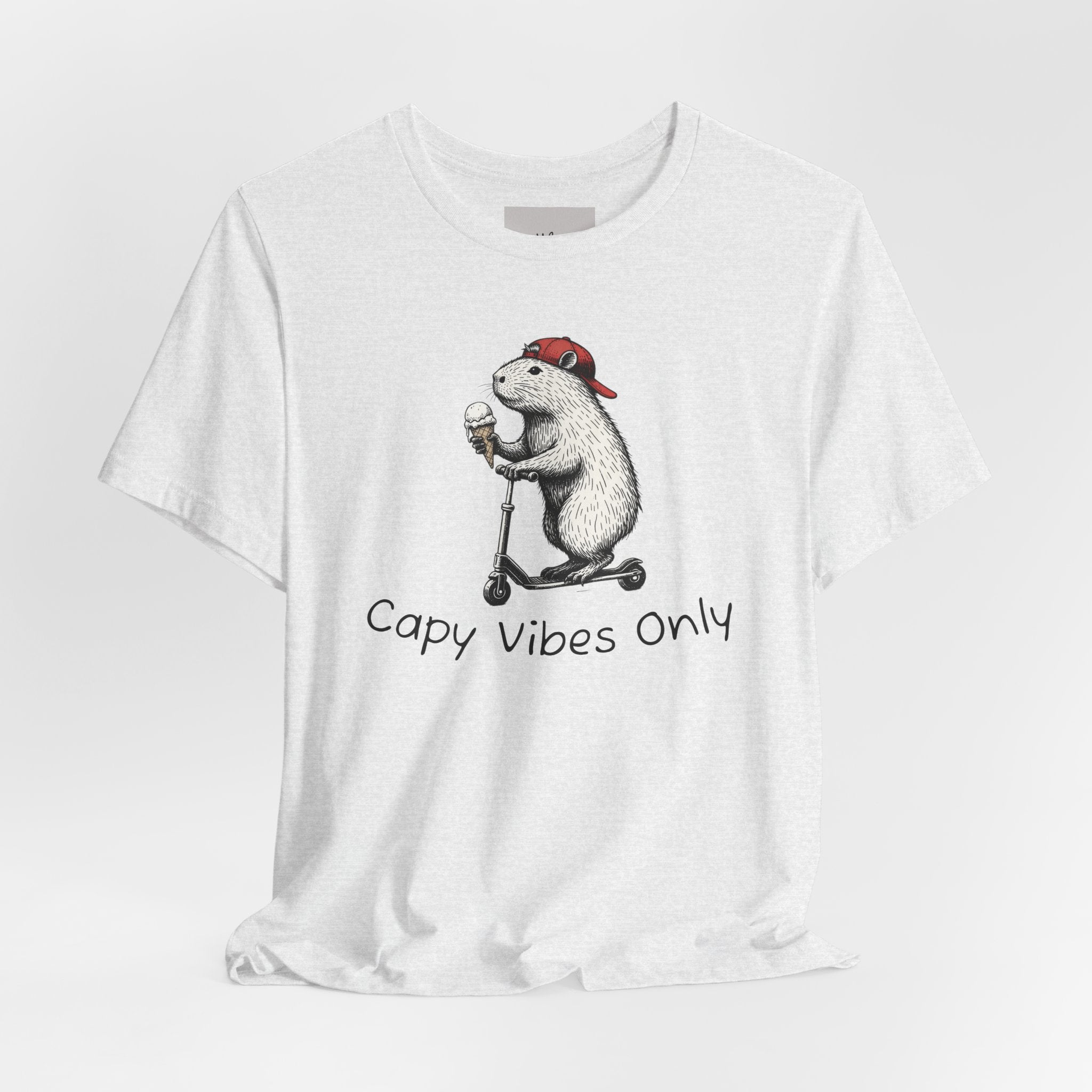 Capy Vibes Only T-Shirt — Cute Capybara Scooter Graphic Tee