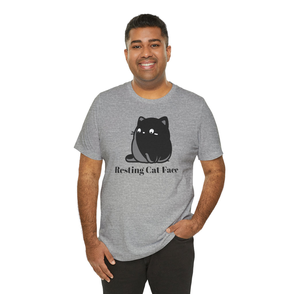 Resting Cat Face Tee – Cute Black Cat Graphic T-Shirt