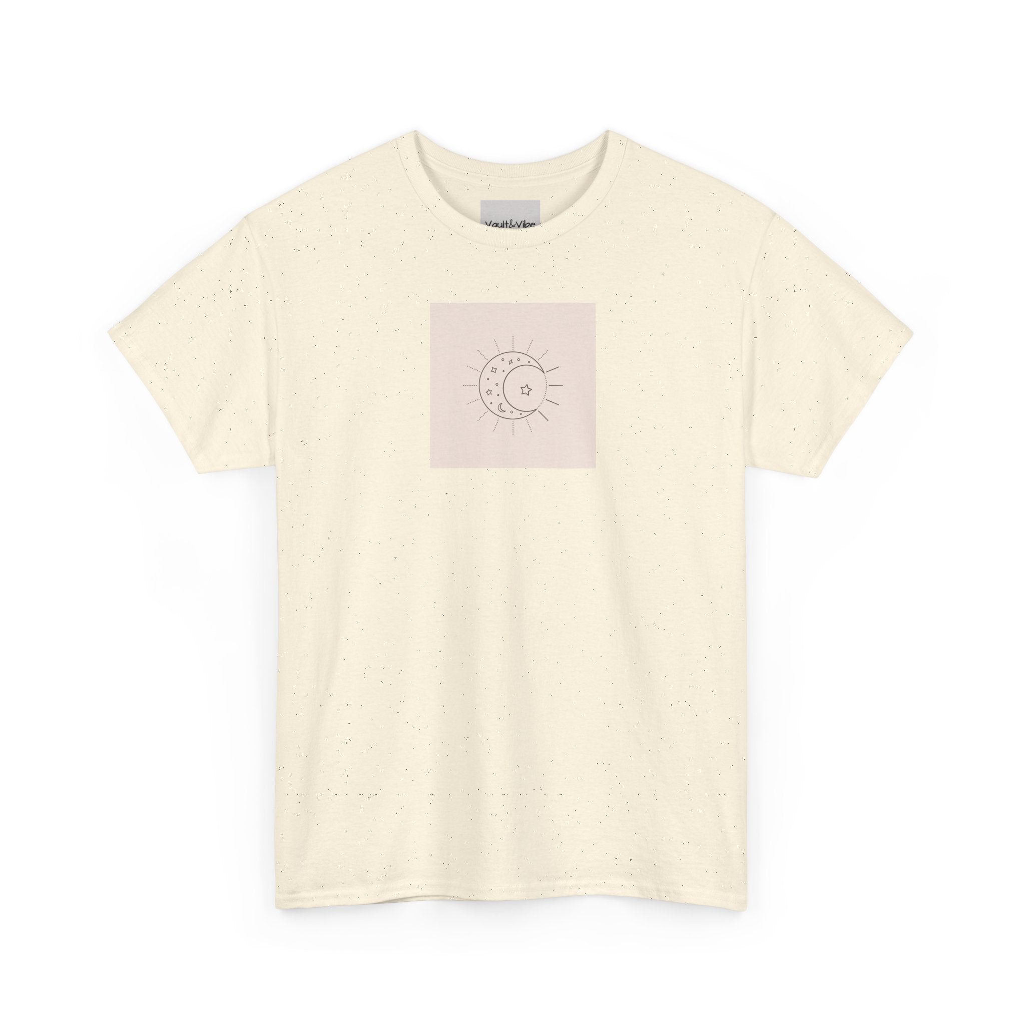 Sun & Moon Minimalist Tee — Celestial Line Art T-Shirt