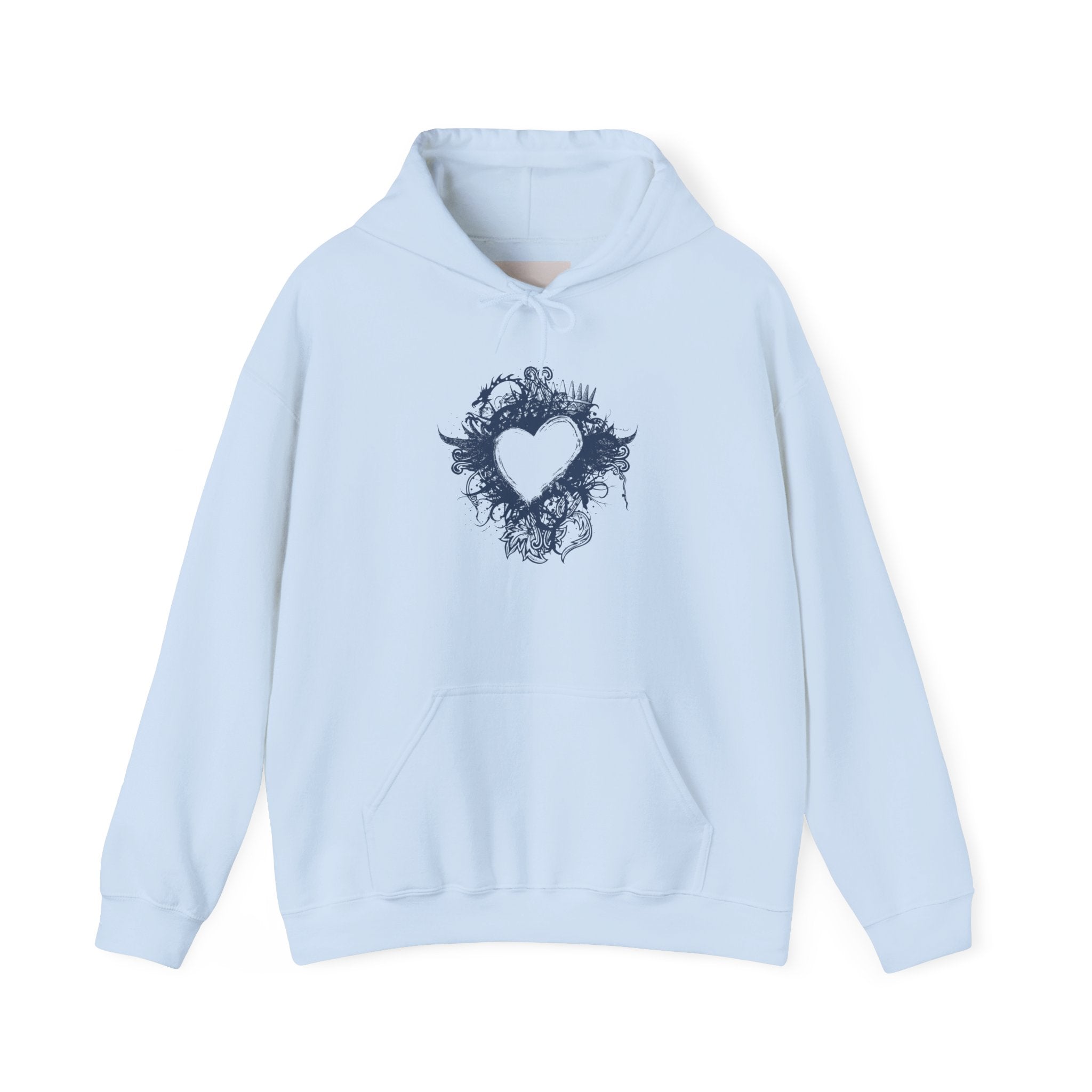Heart Ink Splash Hoodie — Artistic Grunge Heart Pullover