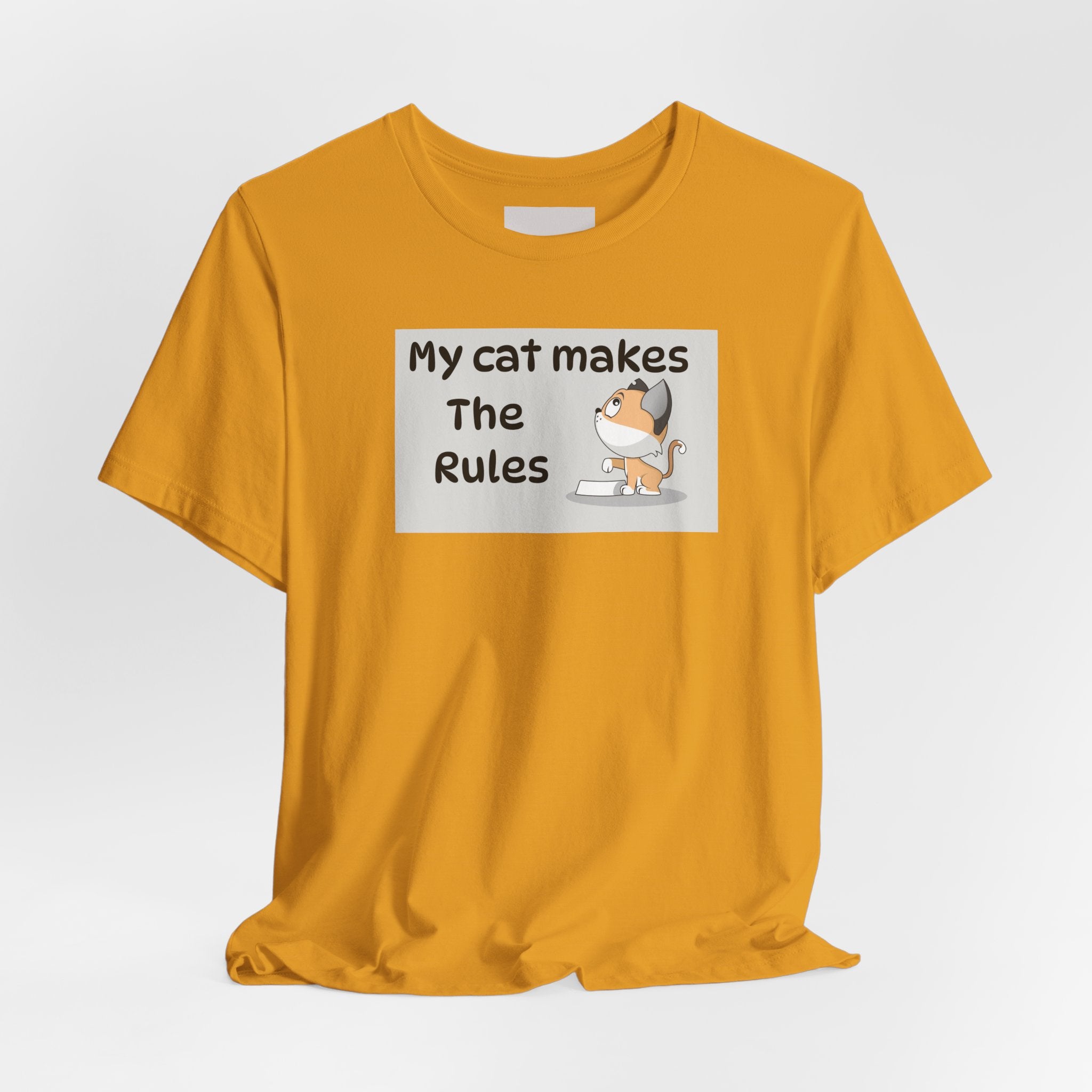 Cat Makes The Rules T-Shirt — Funny Cute Cat Graphic Tee for Cat Lovers