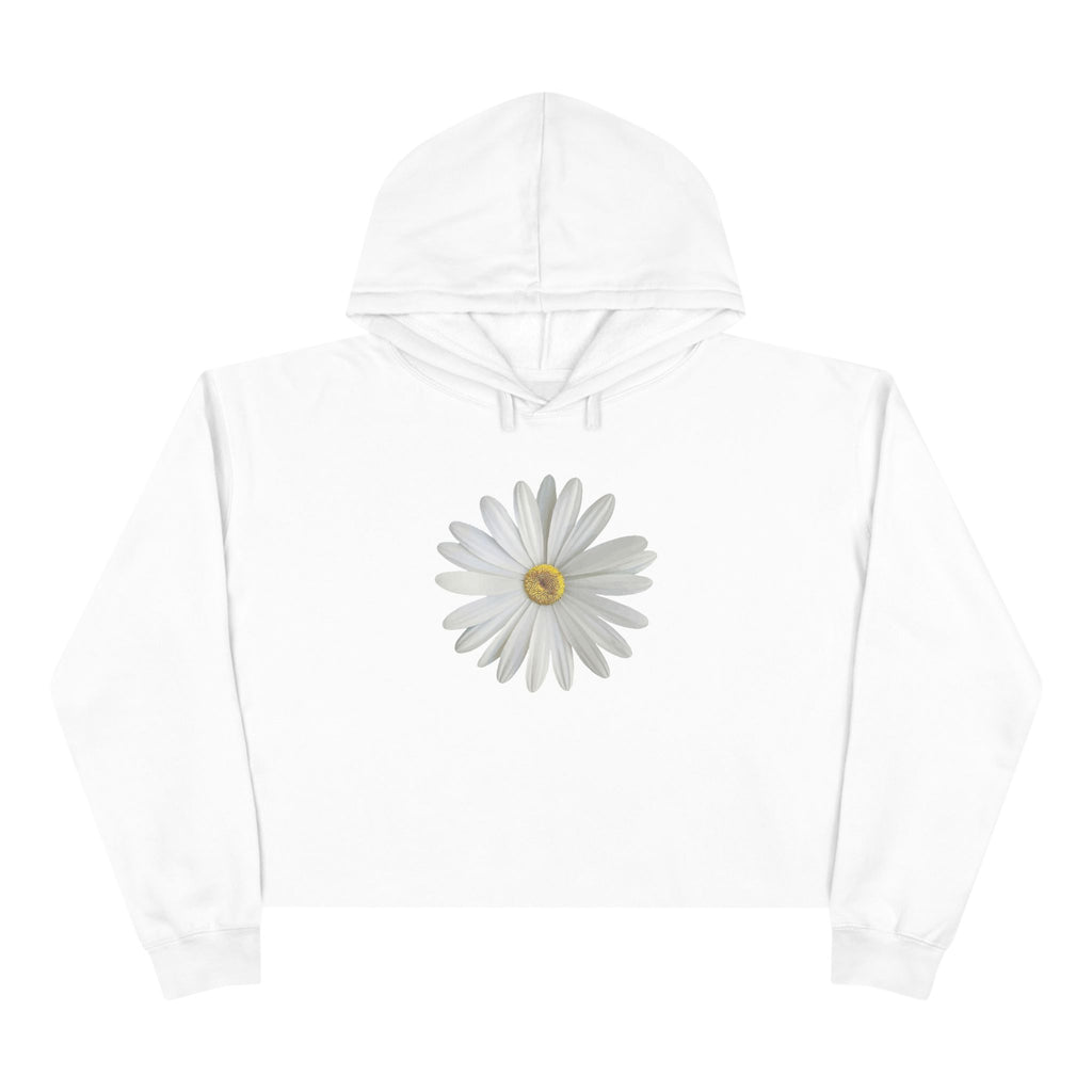 Daisy Crop Hoodie — Minimal Floral Cropped Sweatshirt