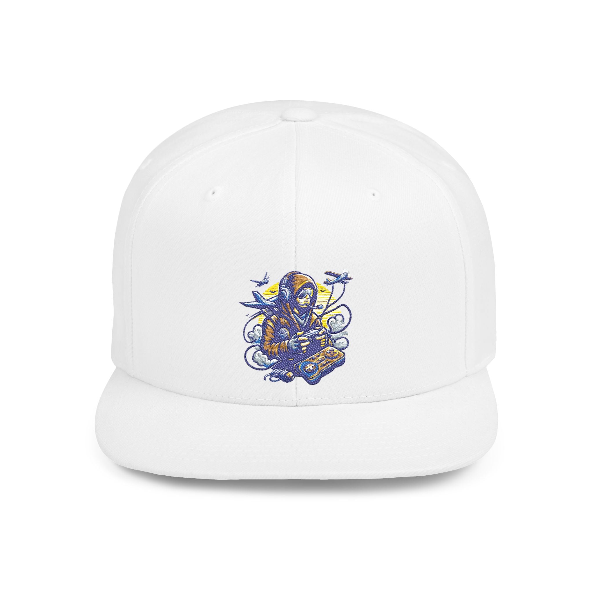 Gamer Embroidered Snapback Hat - Flat Bill