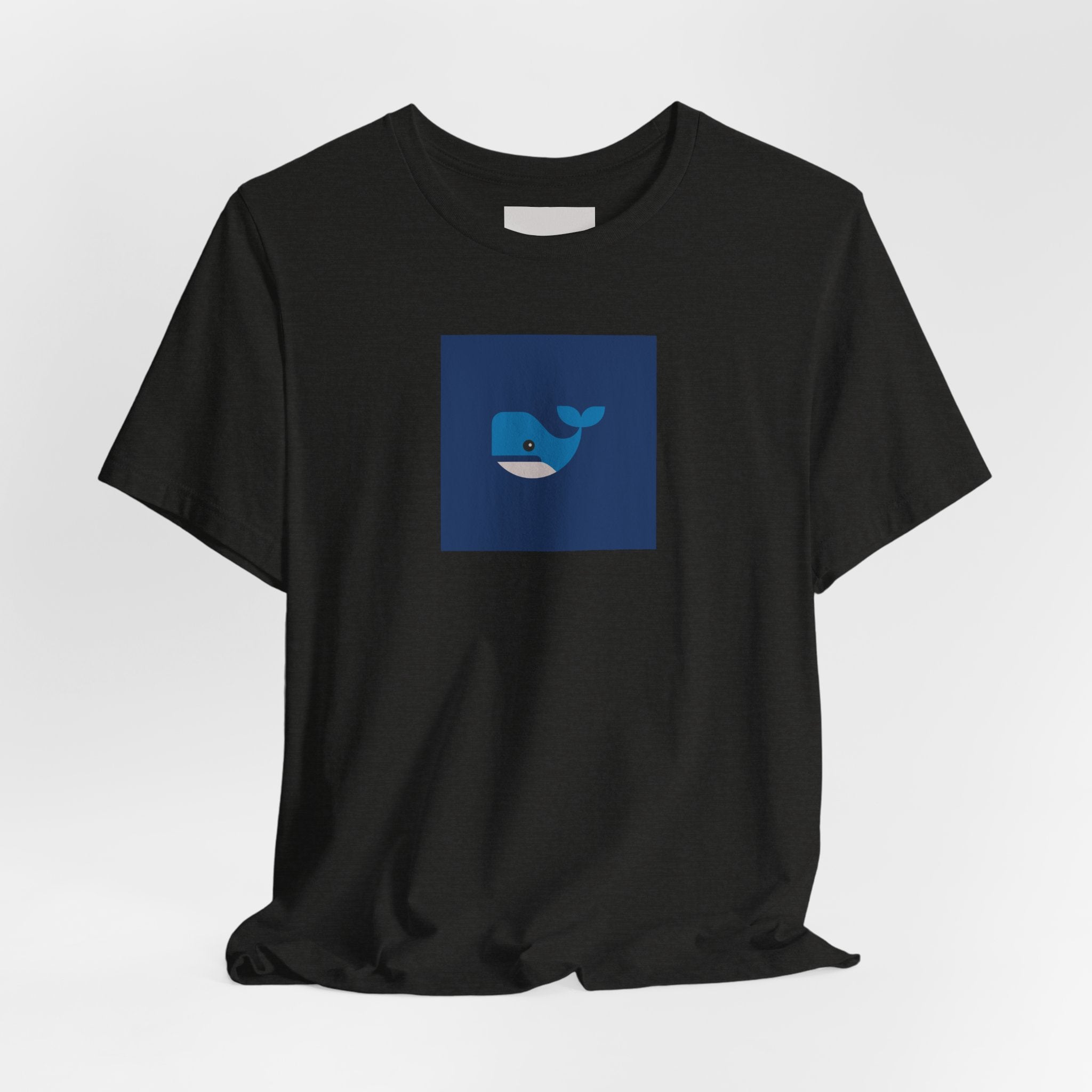 Whale Graphic Tee — Cute Blue Whale Square Design