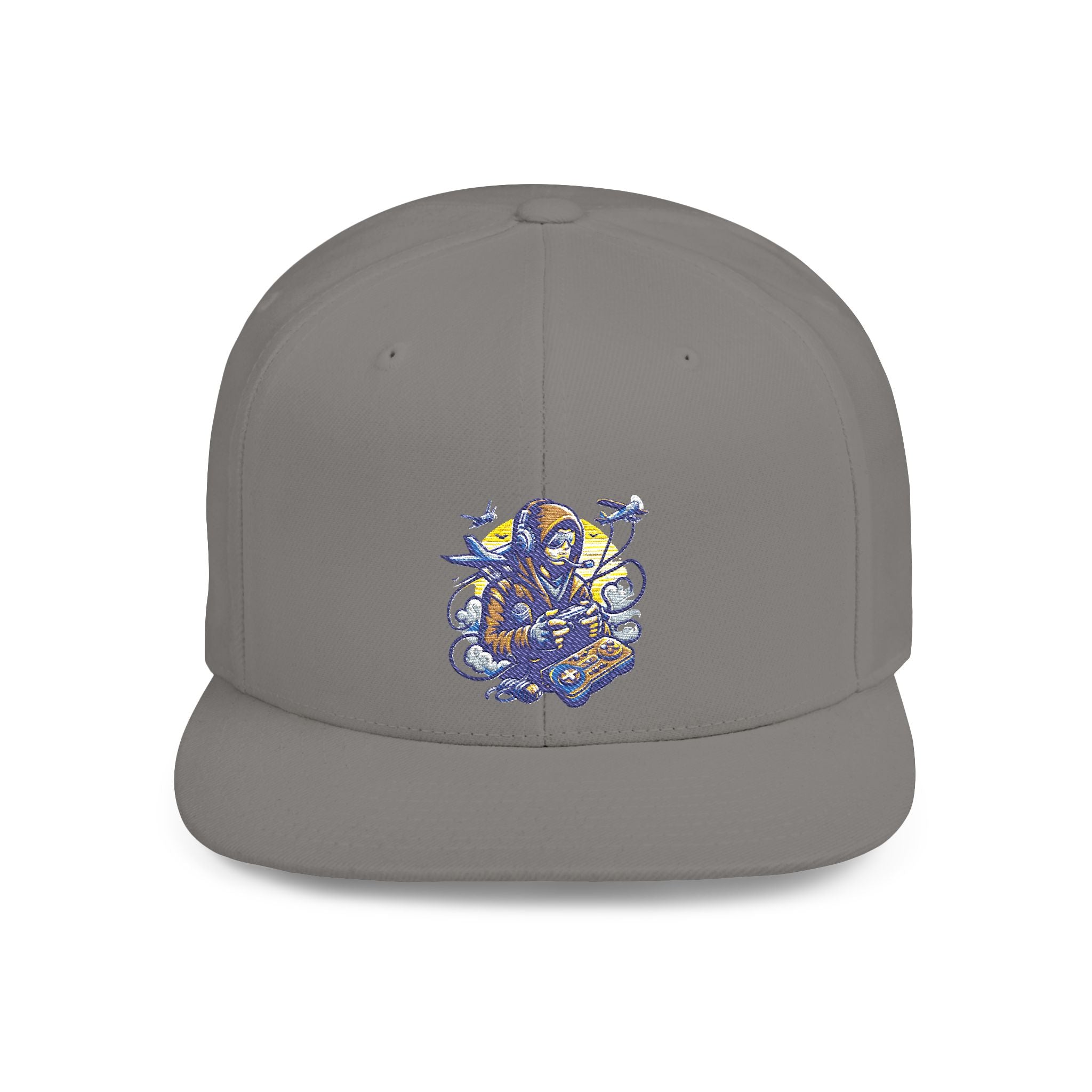 Gamer Embroidered Snapback Hat - Flat Bill