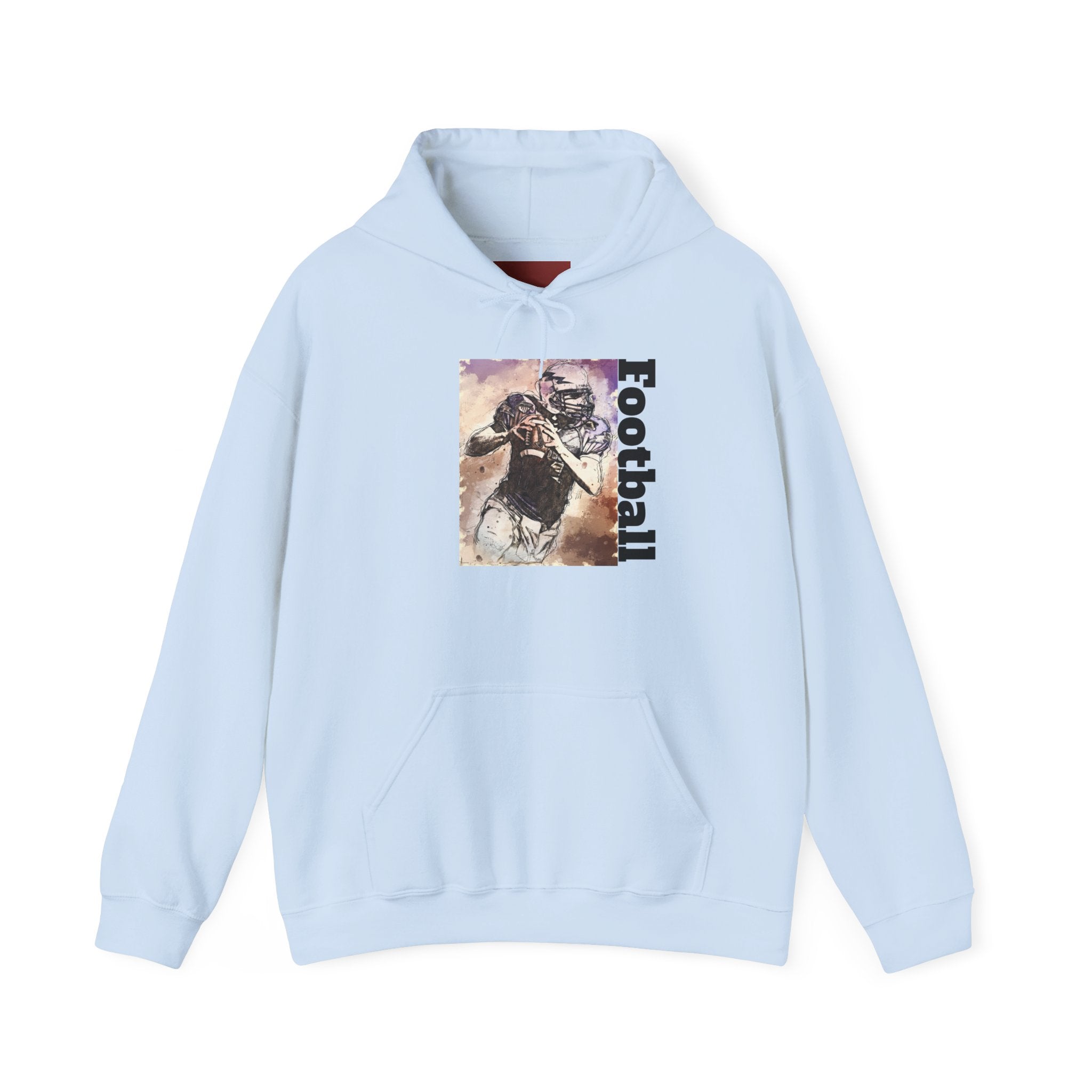 Football Player Graphic Hoodie - Vintage Grunge Sports Pullover