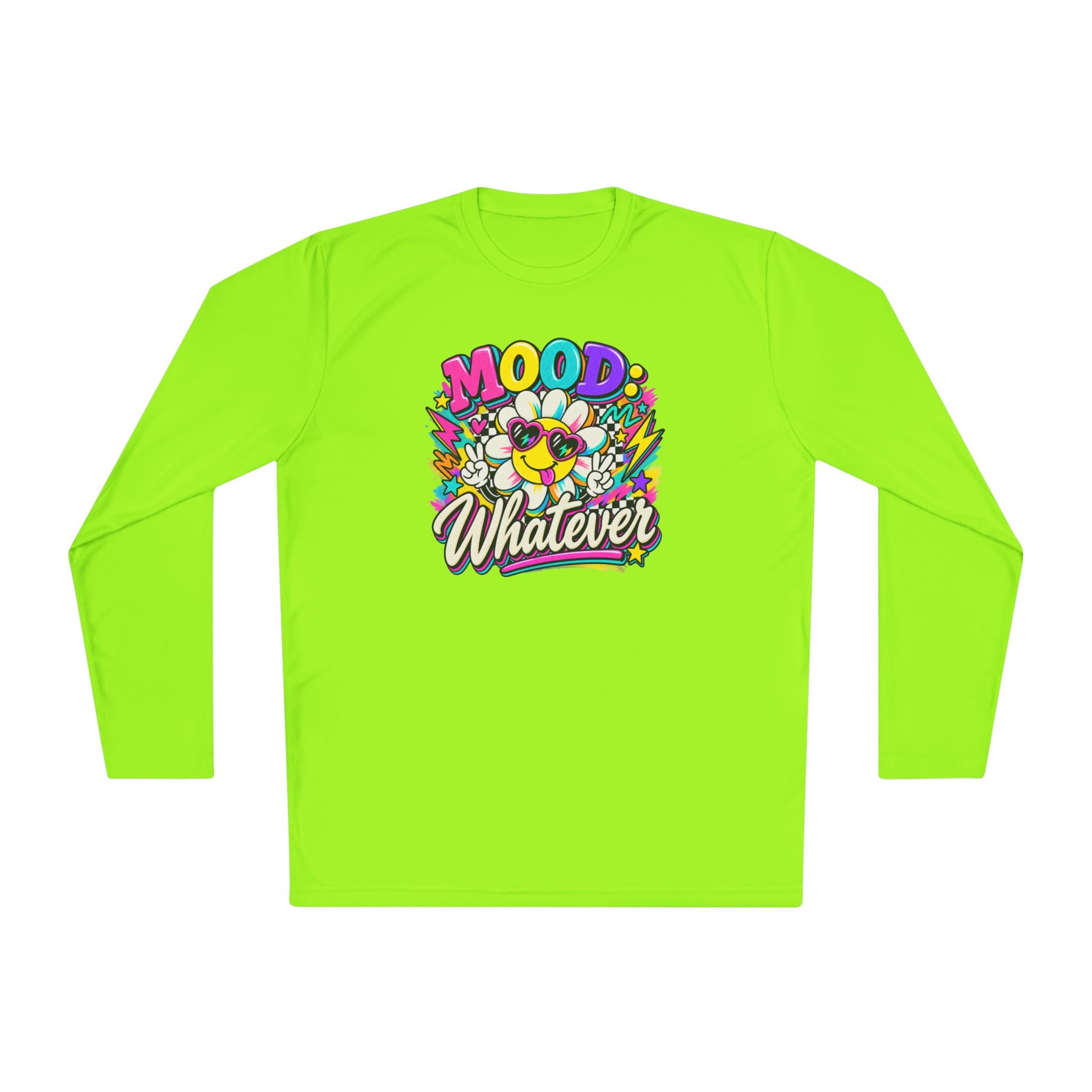 Mood Whatever Long Sleeve Tee — Colorful Retro 90's Graphic