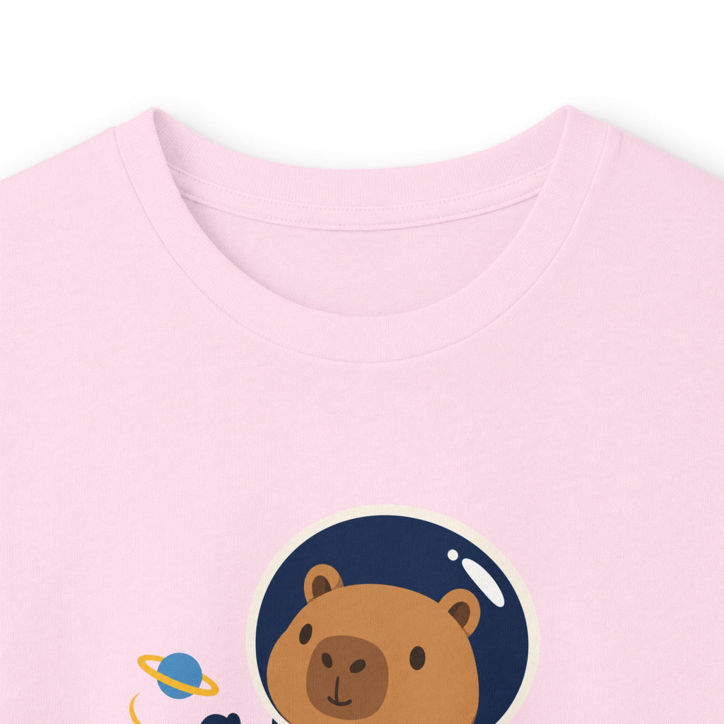 Astronaut Capybara Long Sleeve Tee — Cute Space Explorer Kids' Shirt