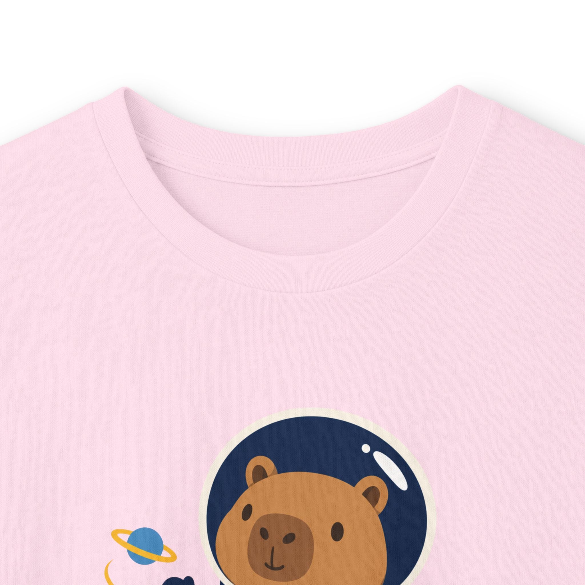 Astronaut Capybara Long Sleeve Tee — Cute Space Explorer Kids' Shirt
