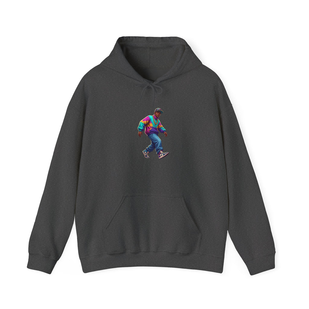 Retro Skateboarder Hoodie — Colorful 90s Skate Crew Pullover