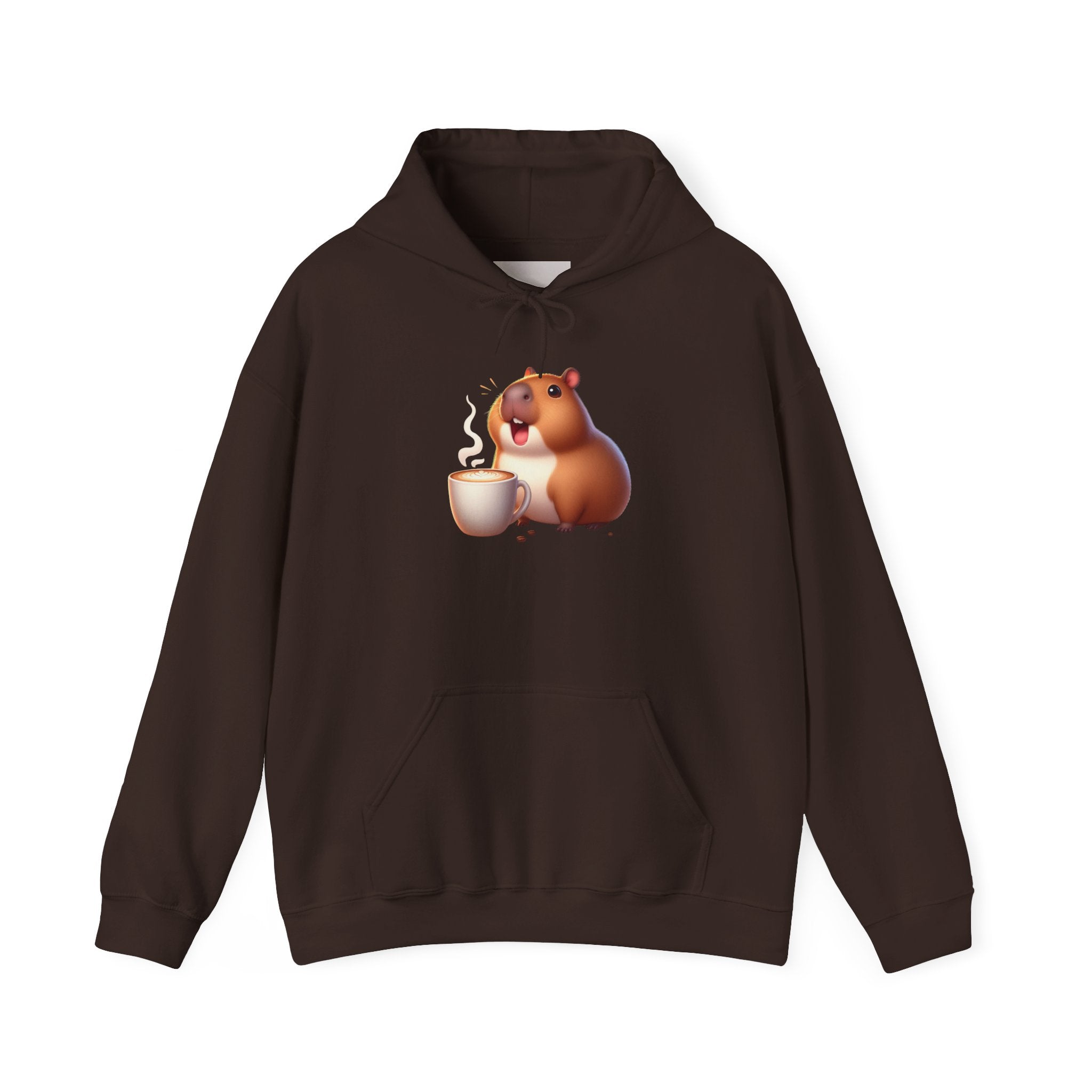 Cute Capybara Sipping Coffee Hoodie – Cozy Animal Coffee Lover Sweatshirt