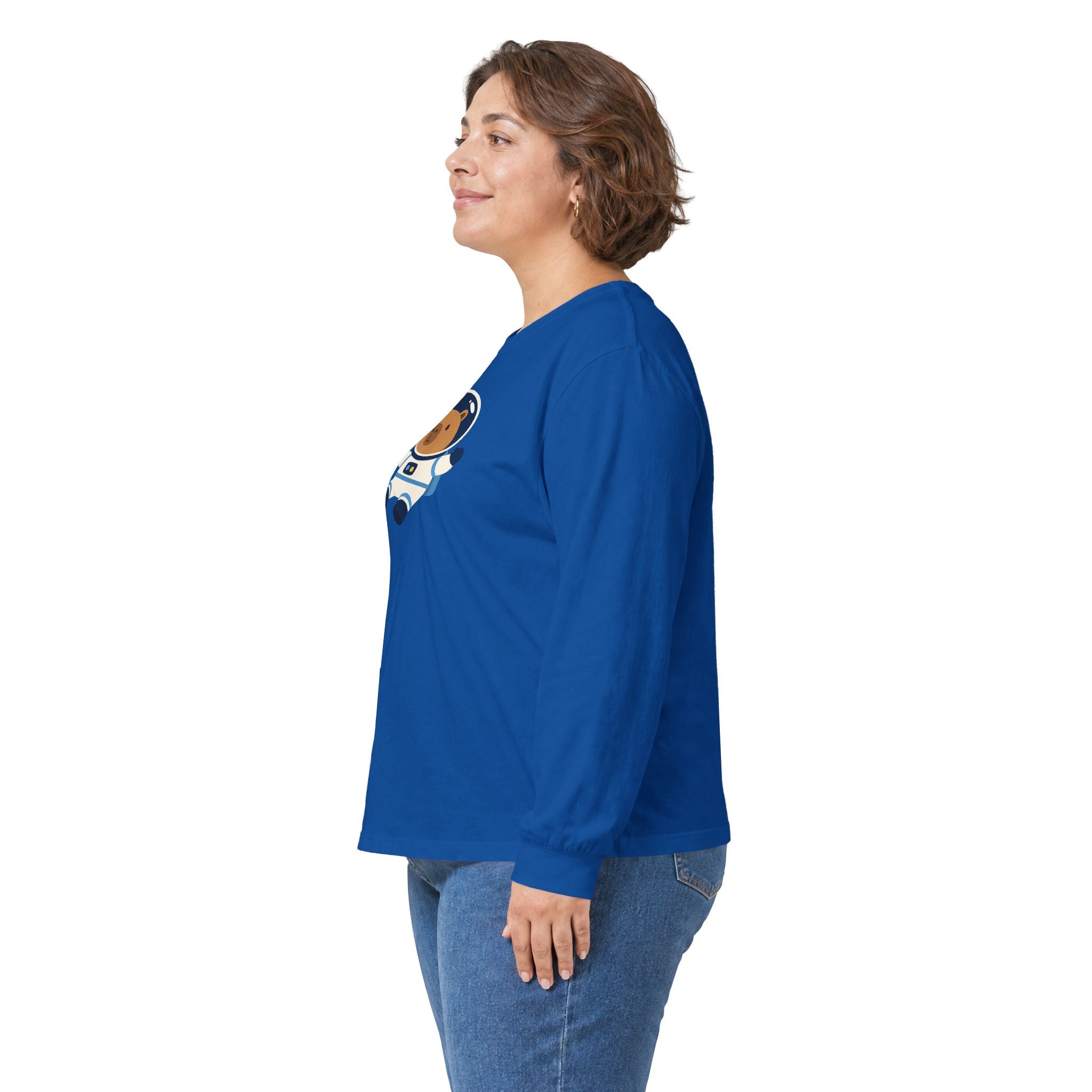 Astronaut Capybara Long Sleeve Tee — Cute Space Explorer Kids' Shirt