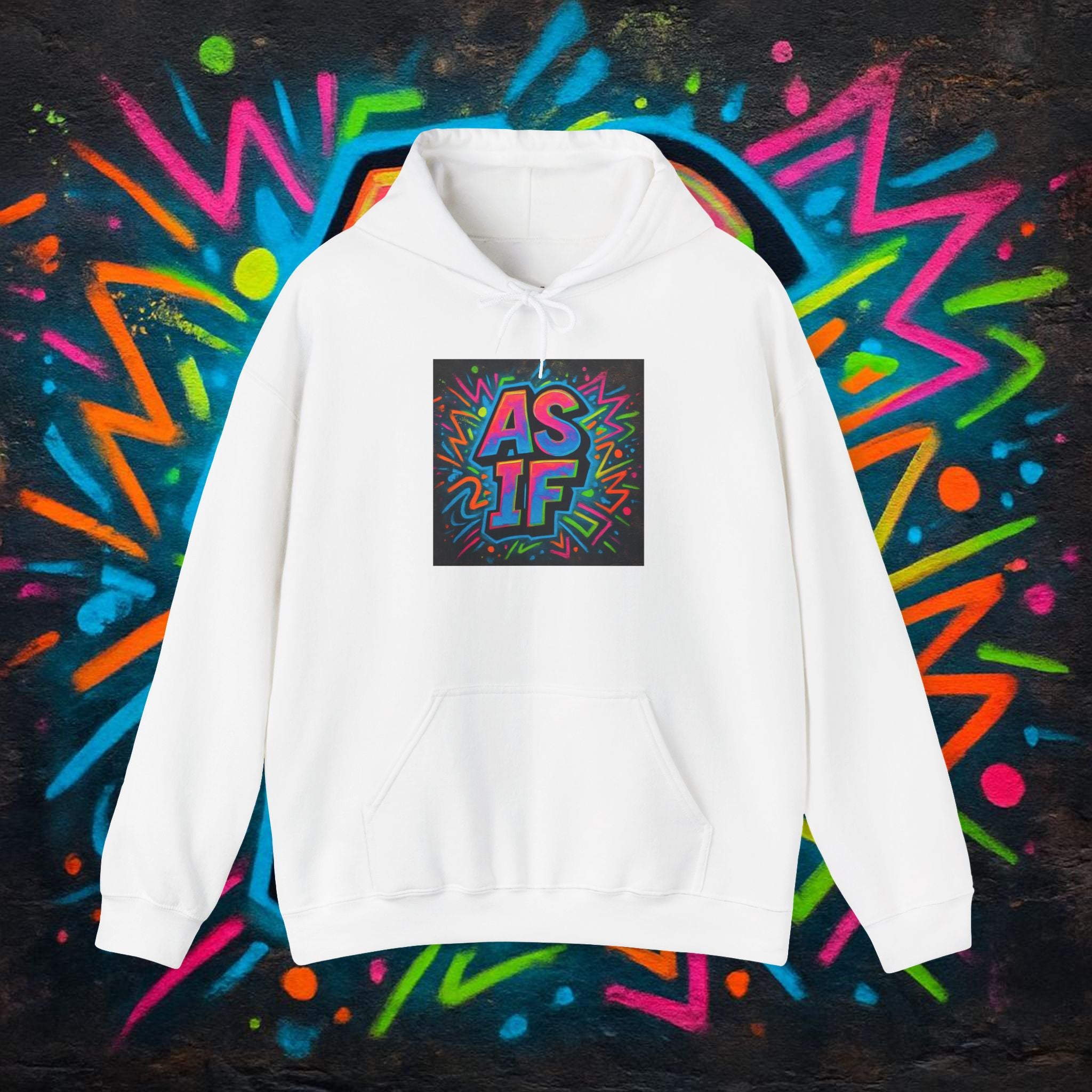 AS IF Graffiti Hoodie — Colorful Retro Streetwear Pullover