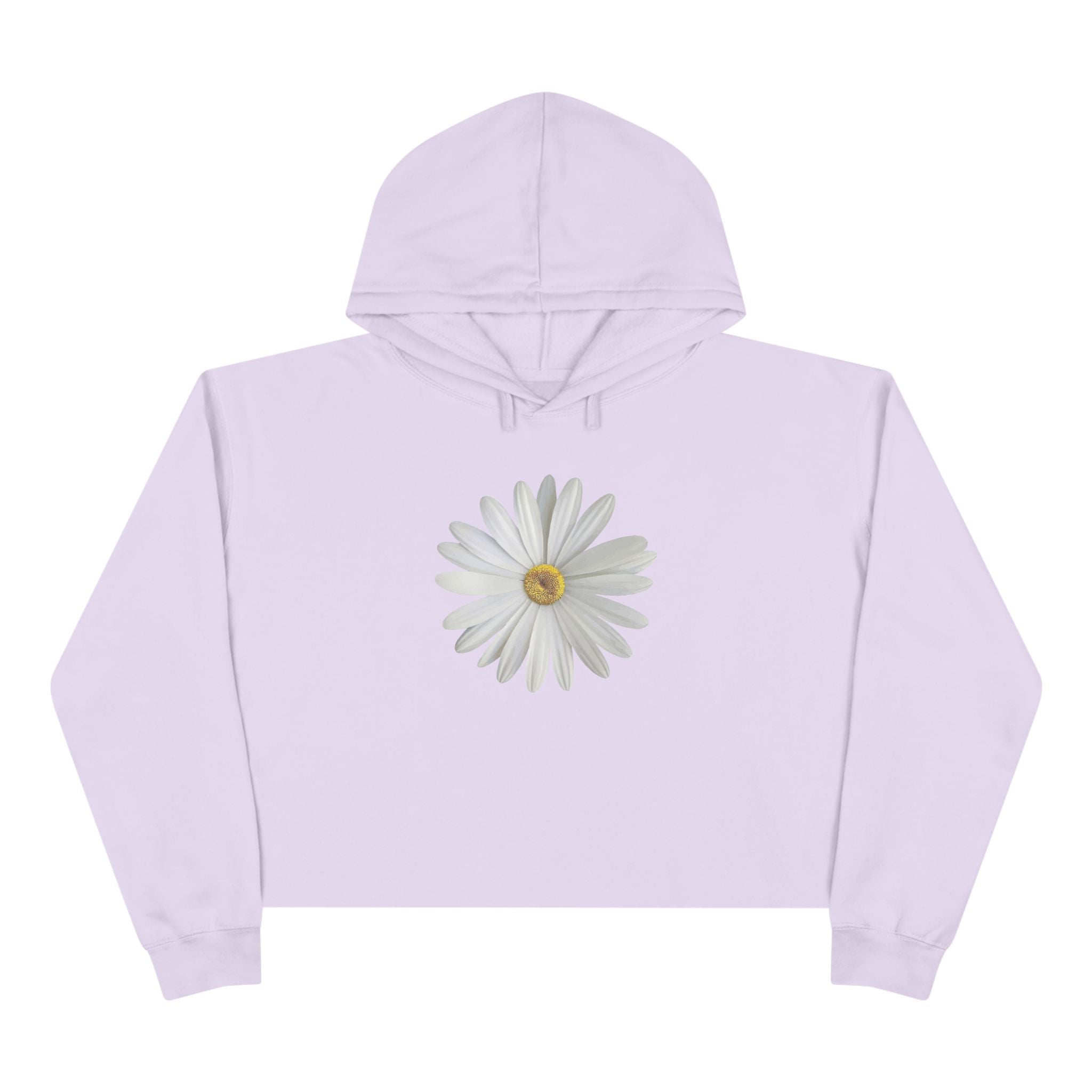Daisy Crop Hoodie — Minimal Floral Cropped Sweatshirt