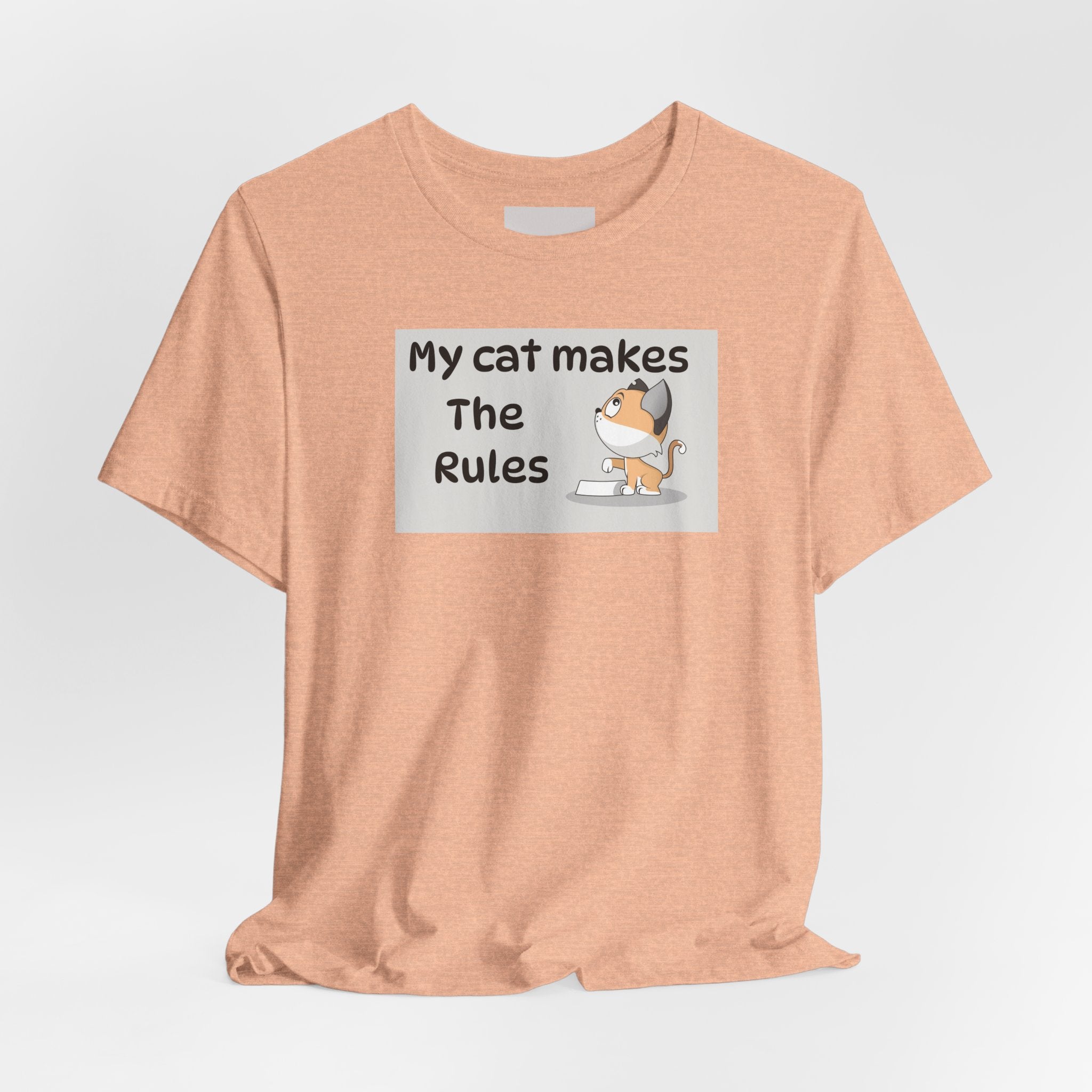 Cat Makes The Rules T-Shirt — Funny Cute Cat Graphic Tee for Cat Lovers