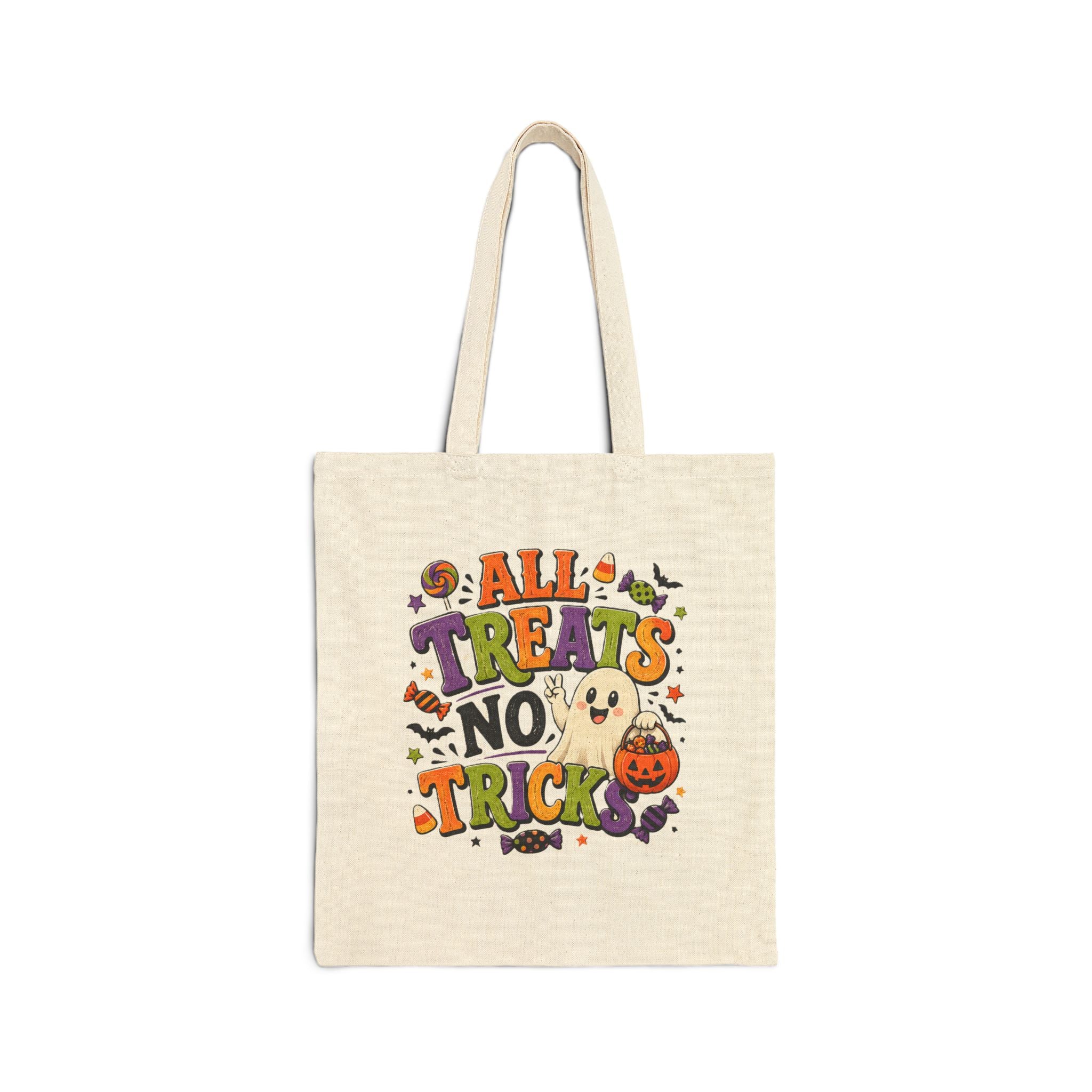 Tote Bag — "All Treats No Tricks" Halloween Canvas Tote