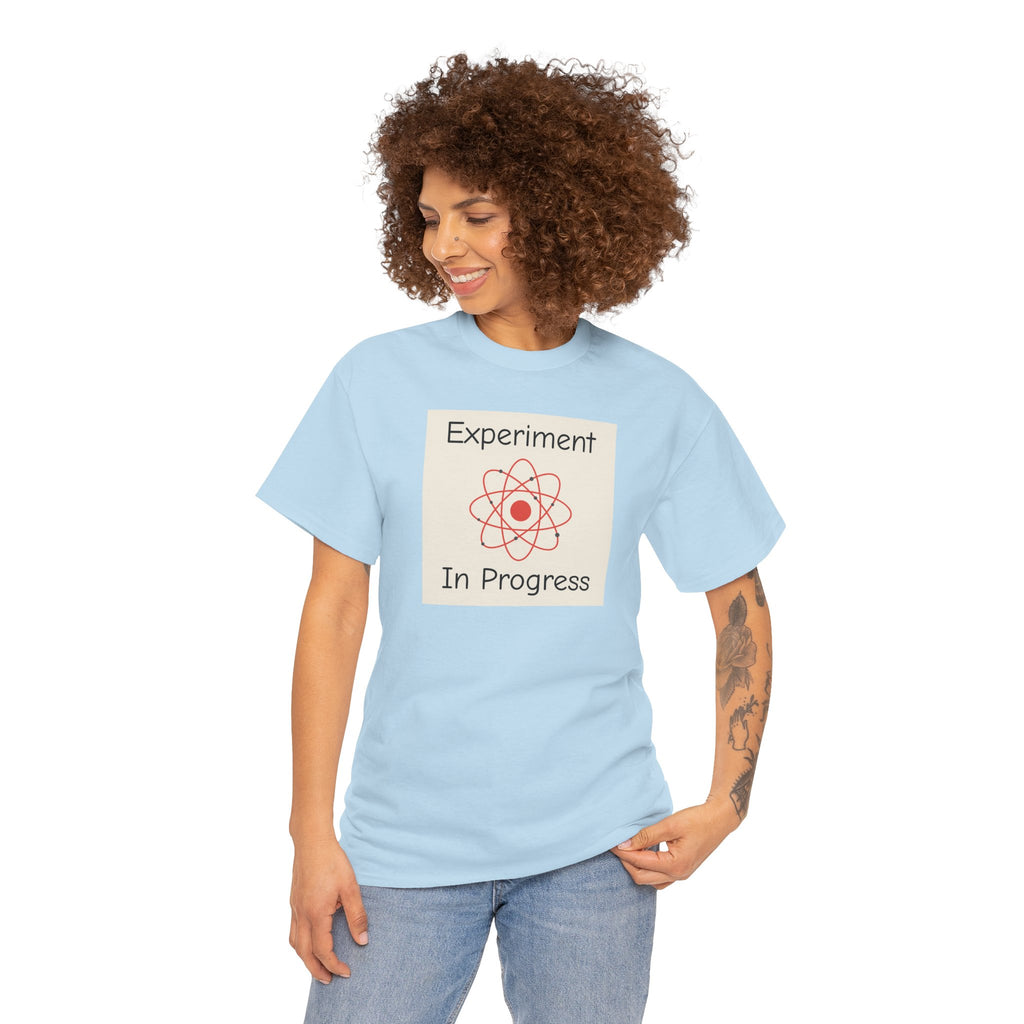 Science Graphic Tee - "Experiment In Progress" Retro Atom Design
