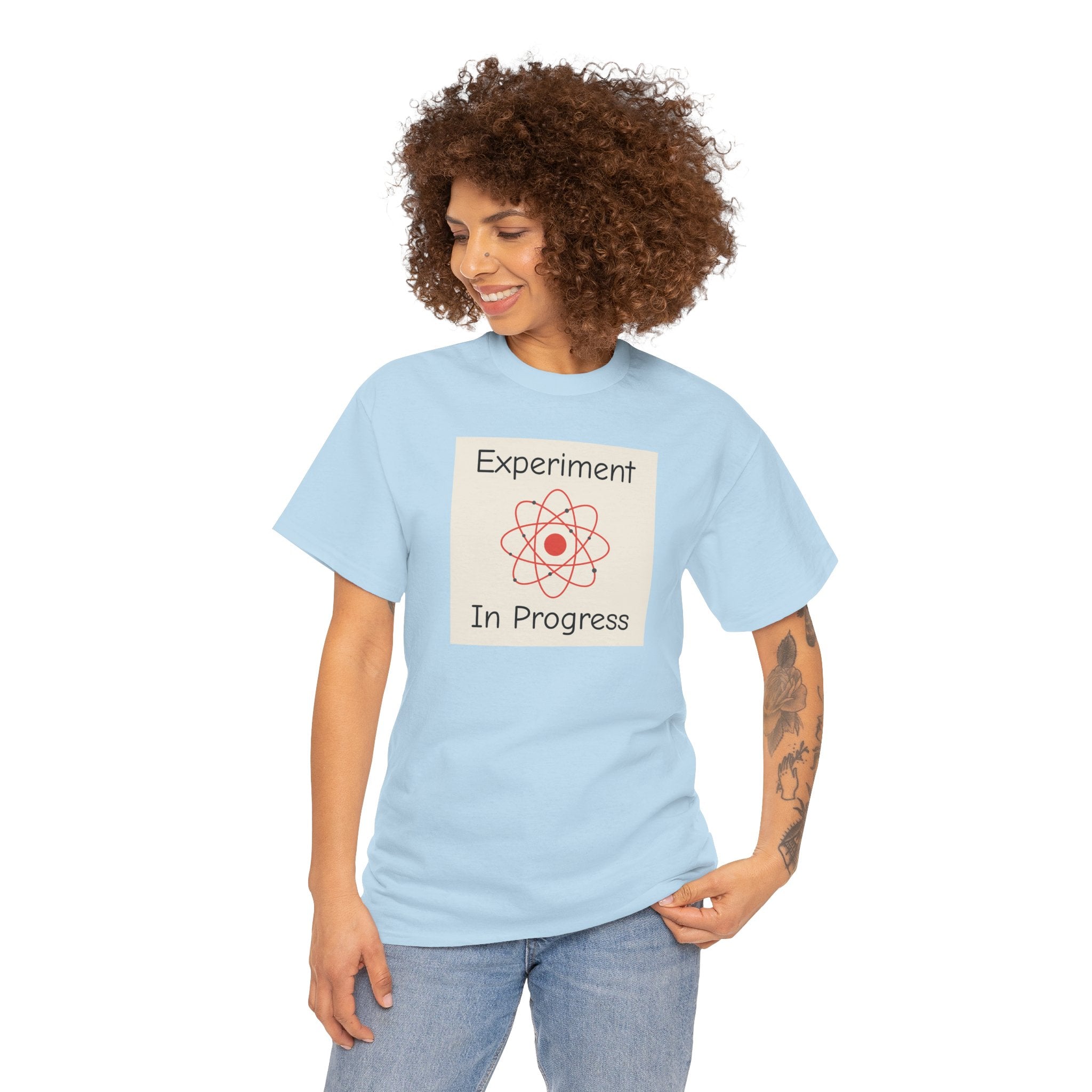 Science Graphic Tee - "Experiment In Progress" Retro Atom Design