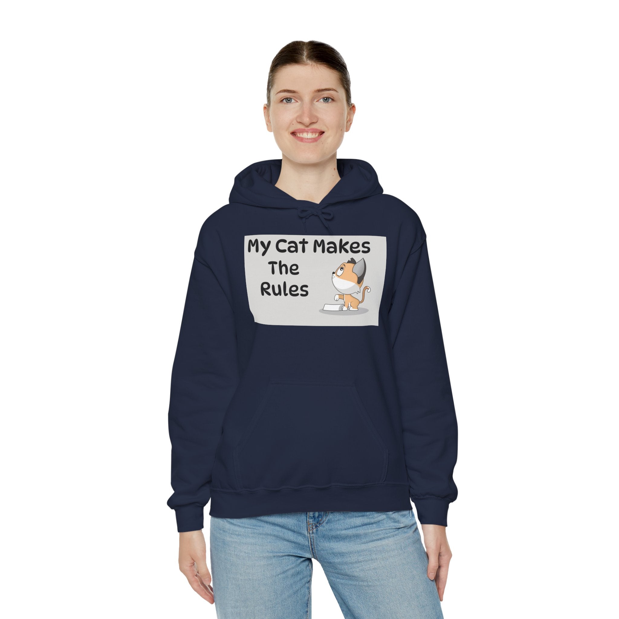 Cat Rules Hoodie — "My Cat Makes The Rules" Cute Cat Lover Pullover