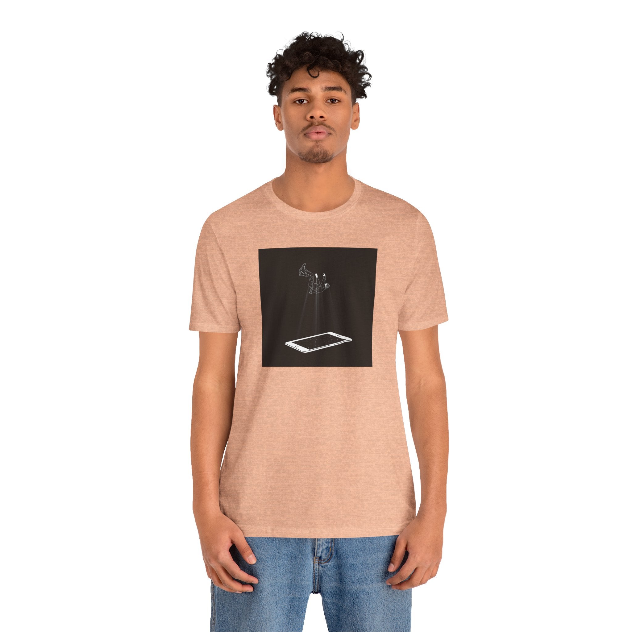 T-Shirt — Minimalist Phone Abduction Illustration Tee