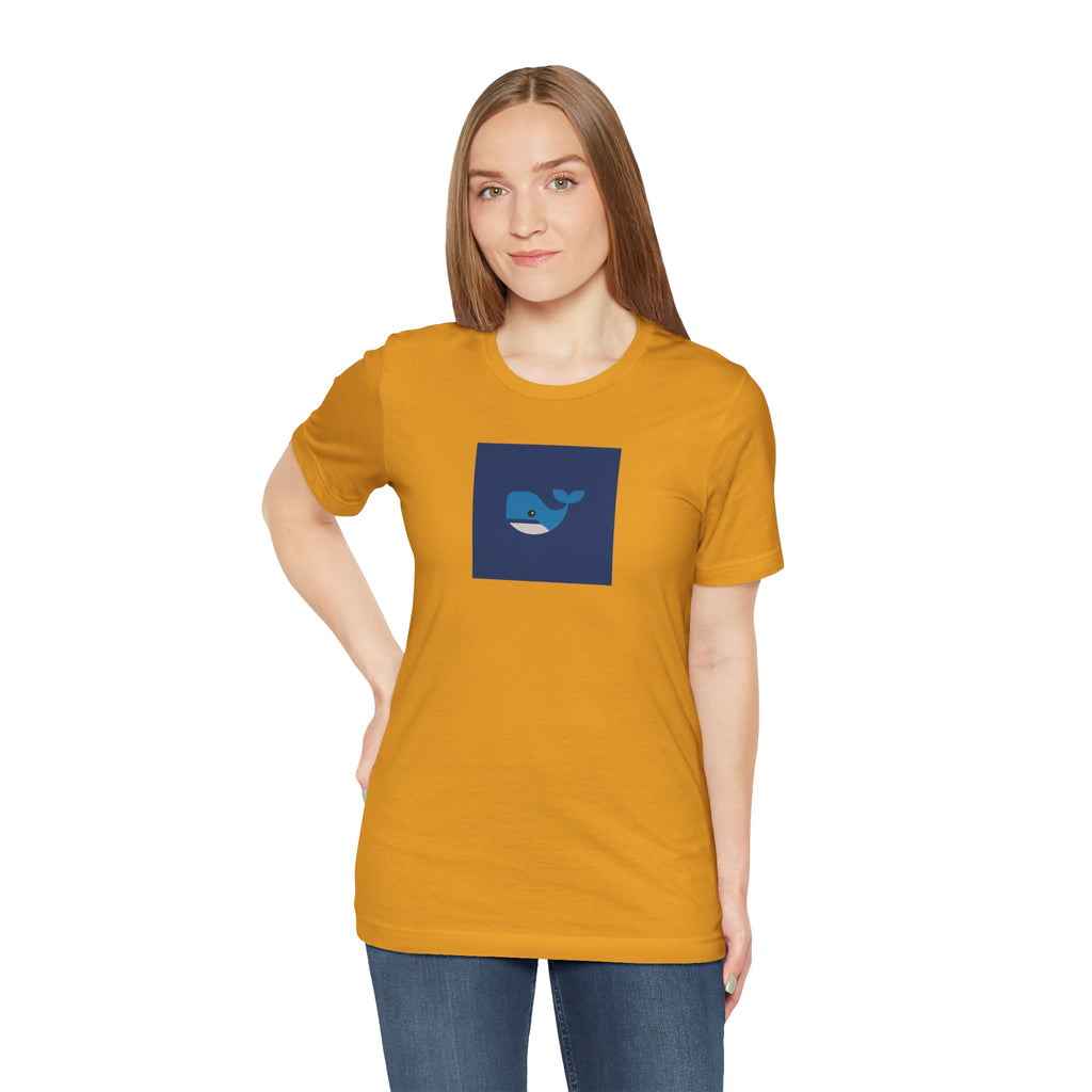Whale Graphic Tee — Cute Blue Whale Square Design