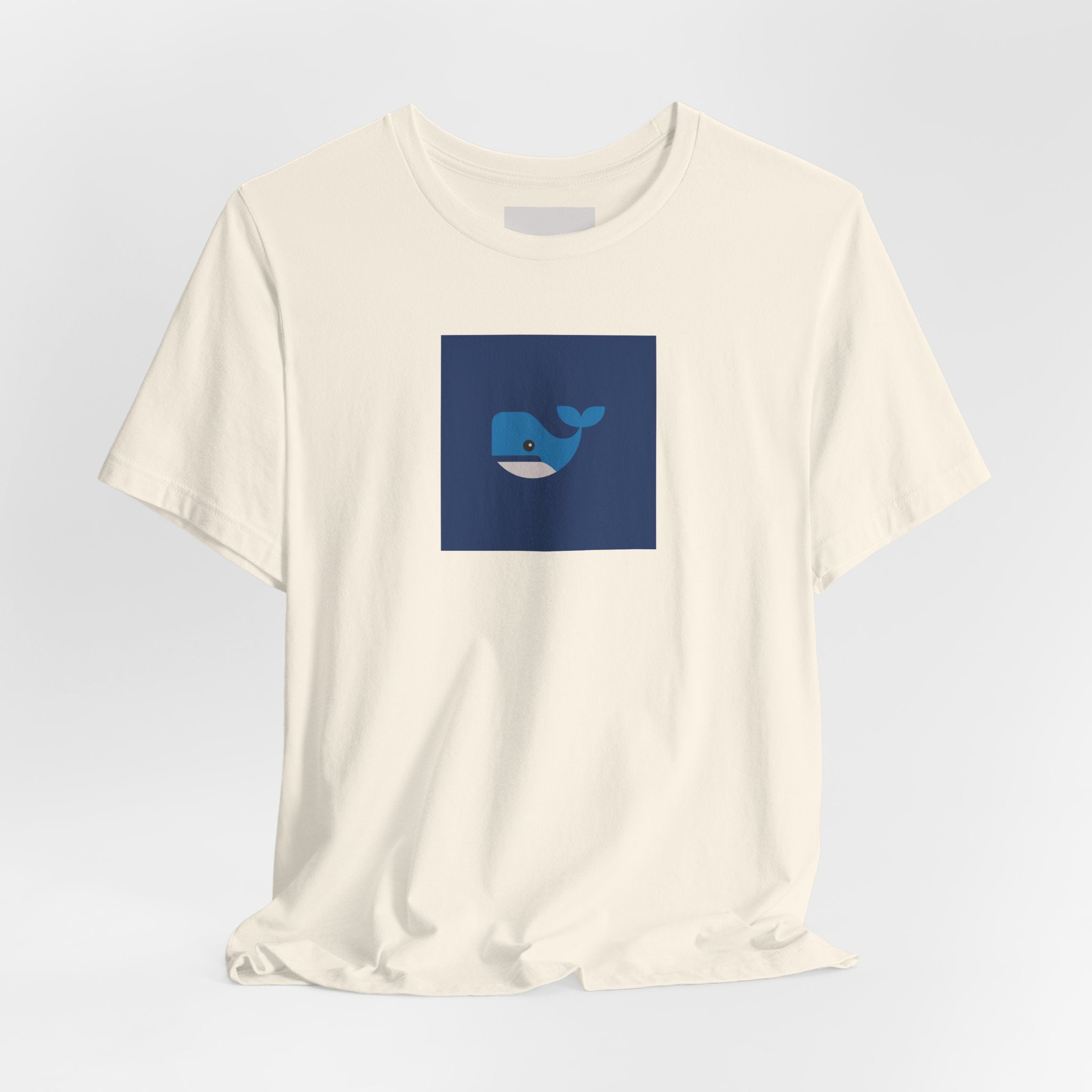 Whale Graphic Tee — Cute Blue Whale Square Design