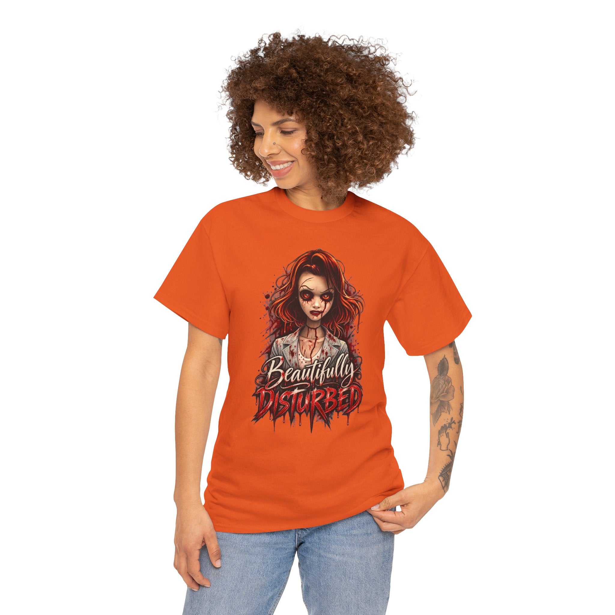 T-Shirt — "Beautifully Disturbed" Gothic Doll Graphic Tee