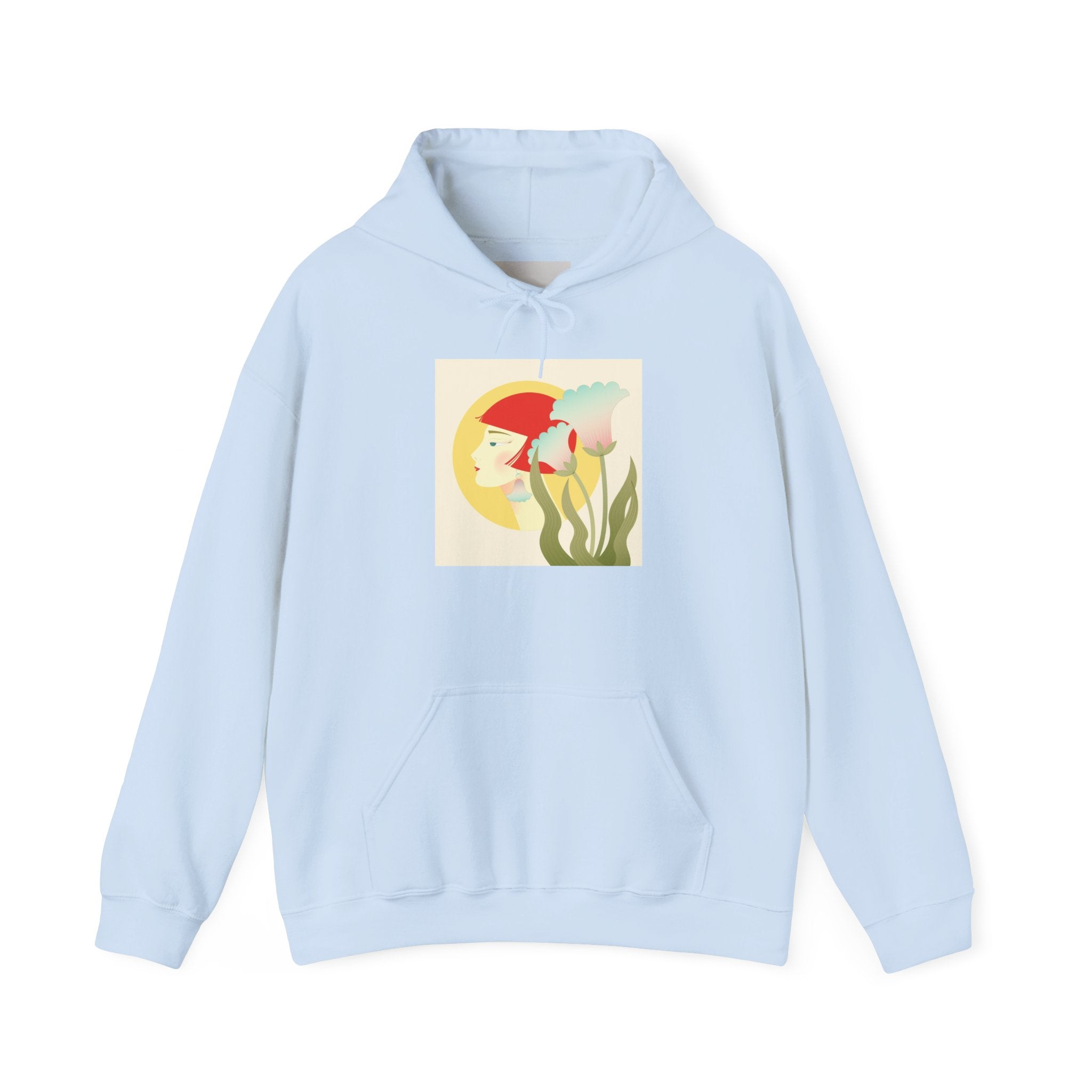 Koi Pond Art Hoodie — Pastel Fish & Lily Design